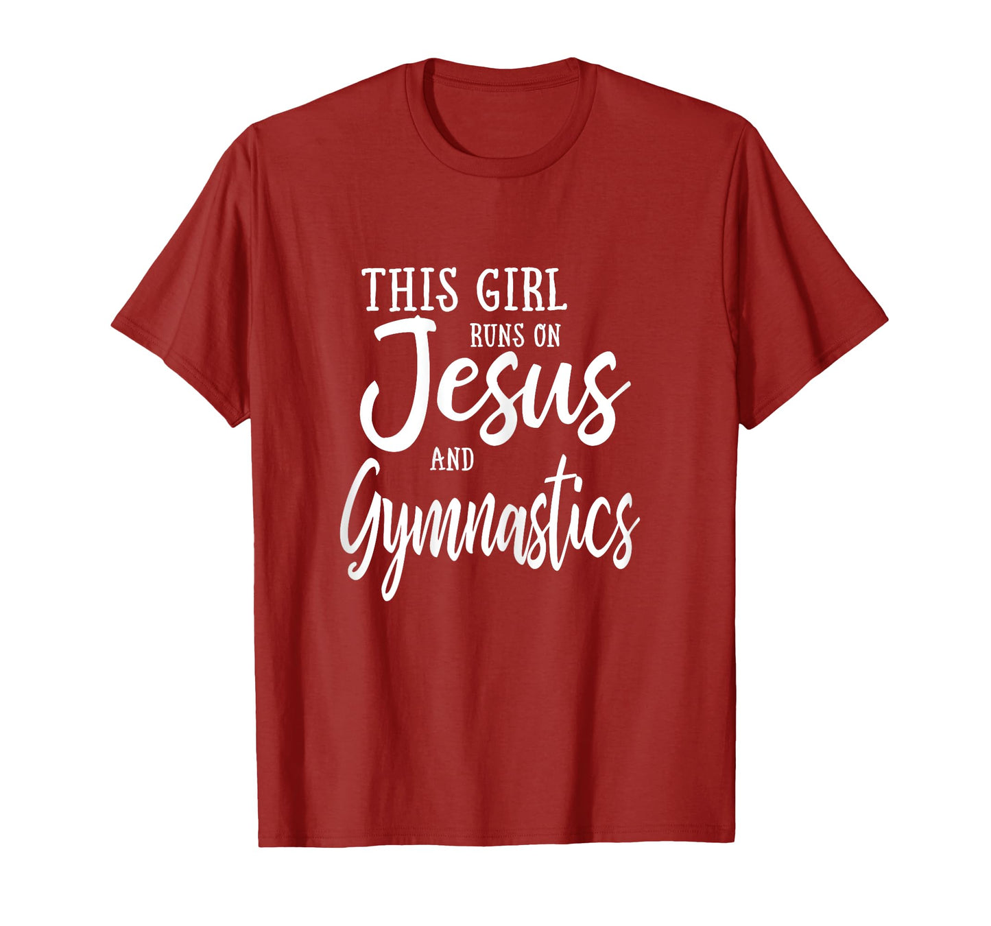 This Girl Runs On Jesus And Gymnastics Shirt Christian Gift T-Shirt