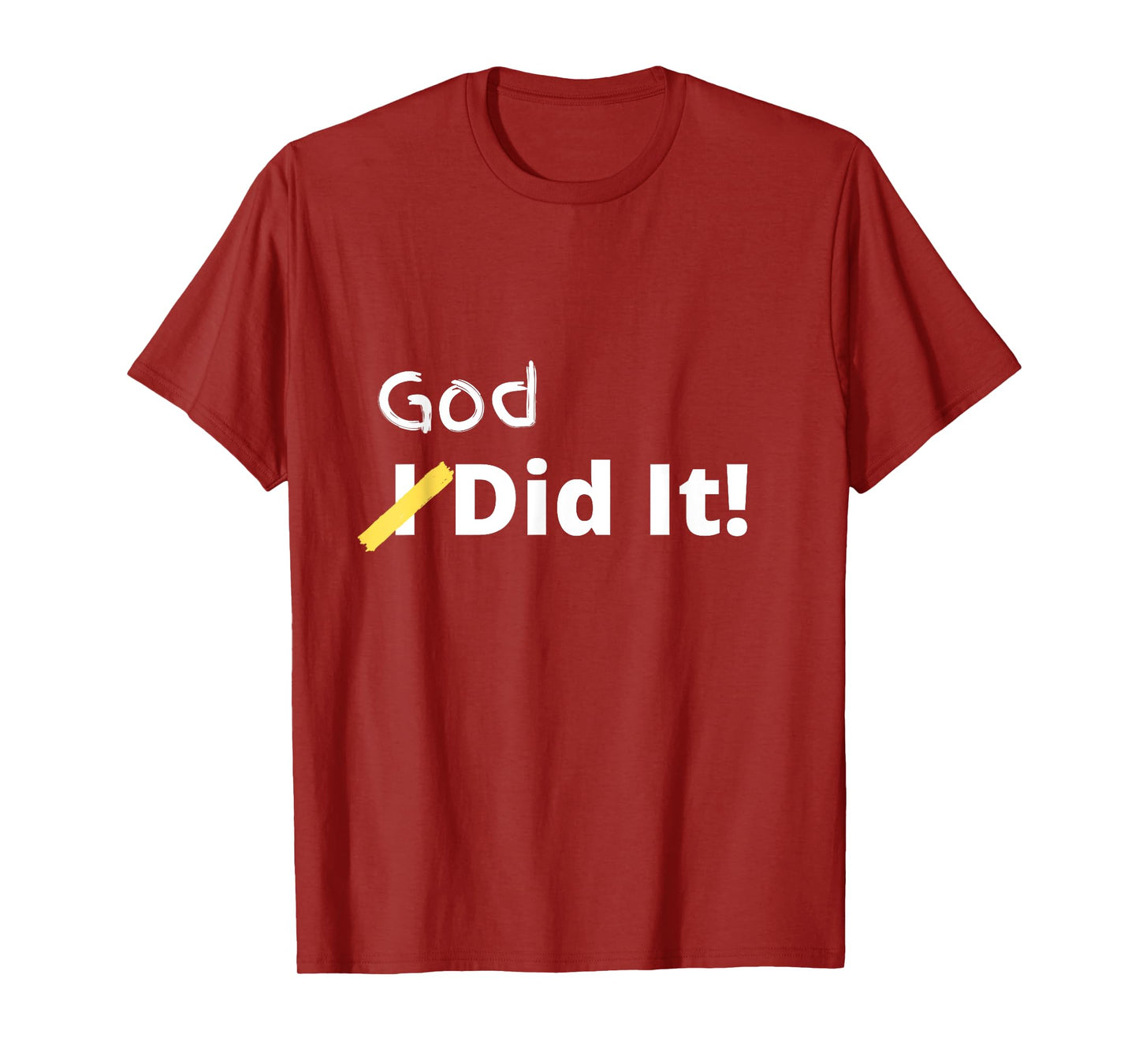 Cunningham God Did It Christian Unisex T-Shirt Black Small Letter Print