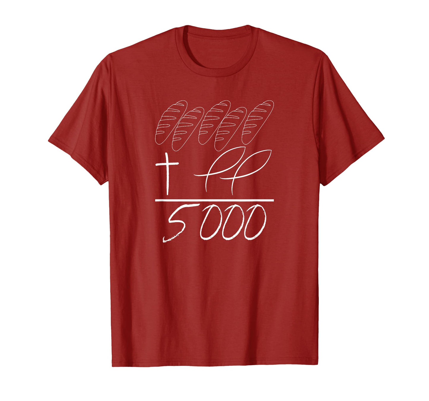 Jesus 2 Fishes 5 Breads 5000 Chosen Against The Current T-Shirt
