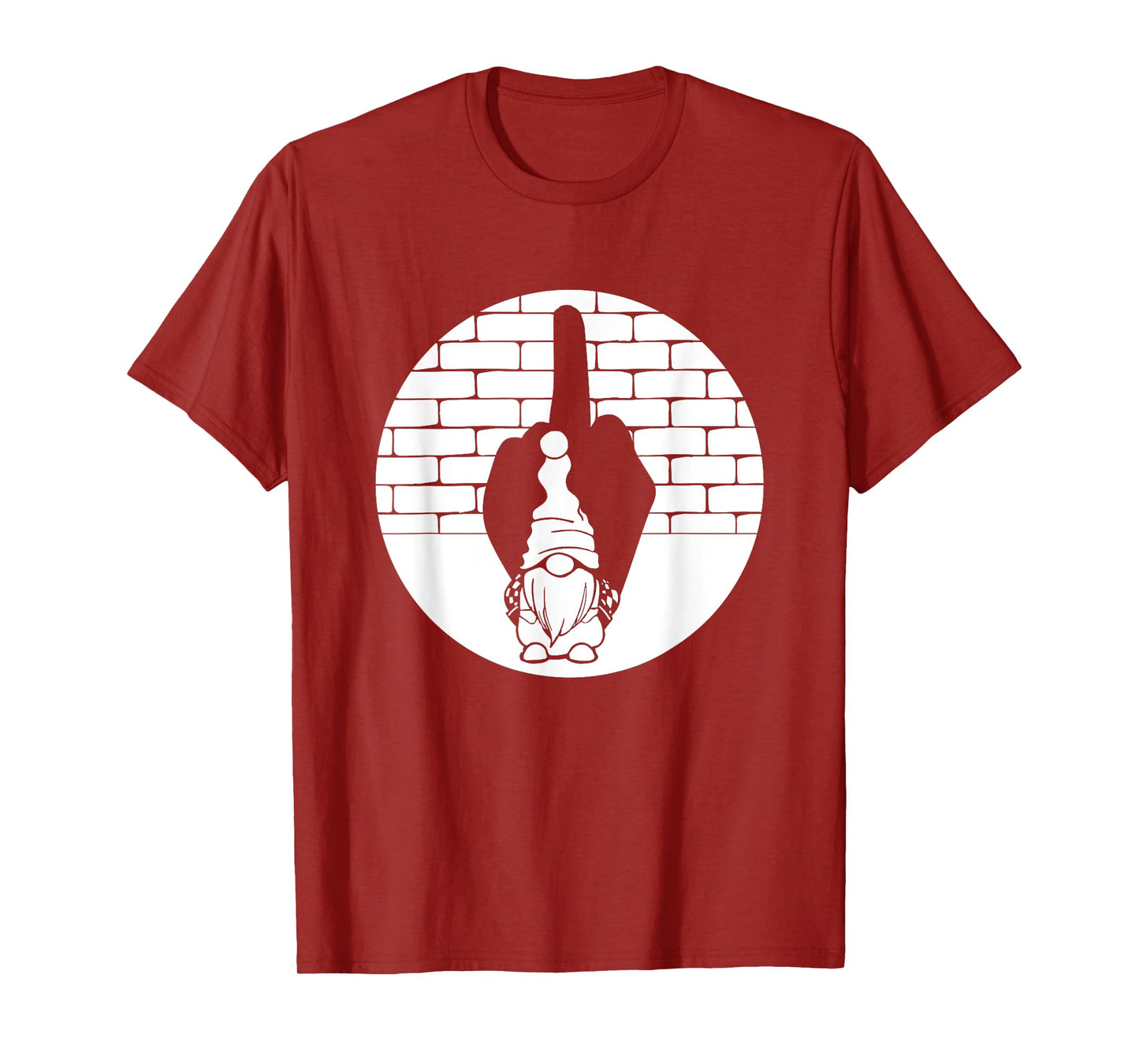 Funny Gnome Shadow Hand Middle Finger Sign The Finger Gnome T-Shirt