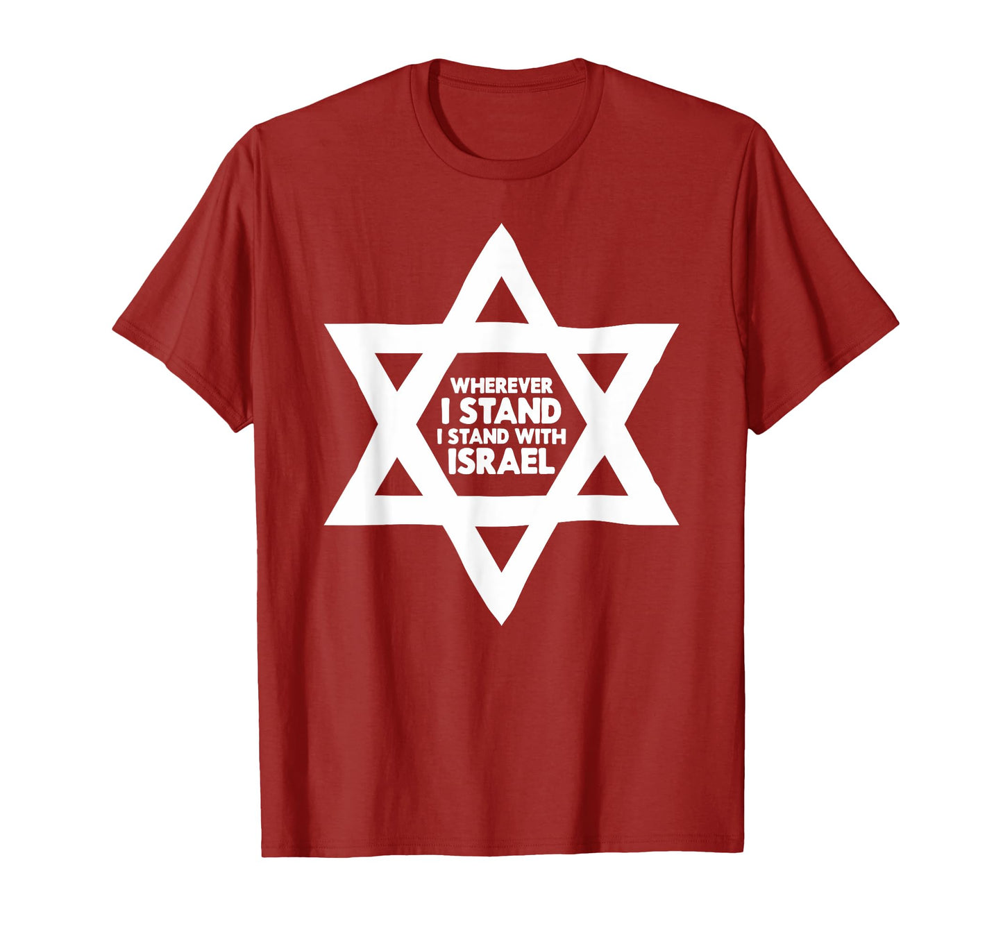 Wherever I Stand I Stand With Israel Jewish Non-Distressed T-Shirt