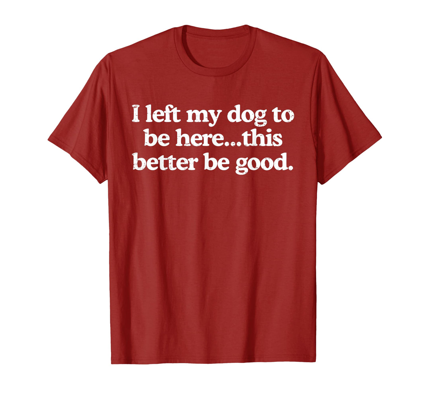 Retro I Left My Dog To Be Here This Better Be Good Funny T-Shirt for Men Women