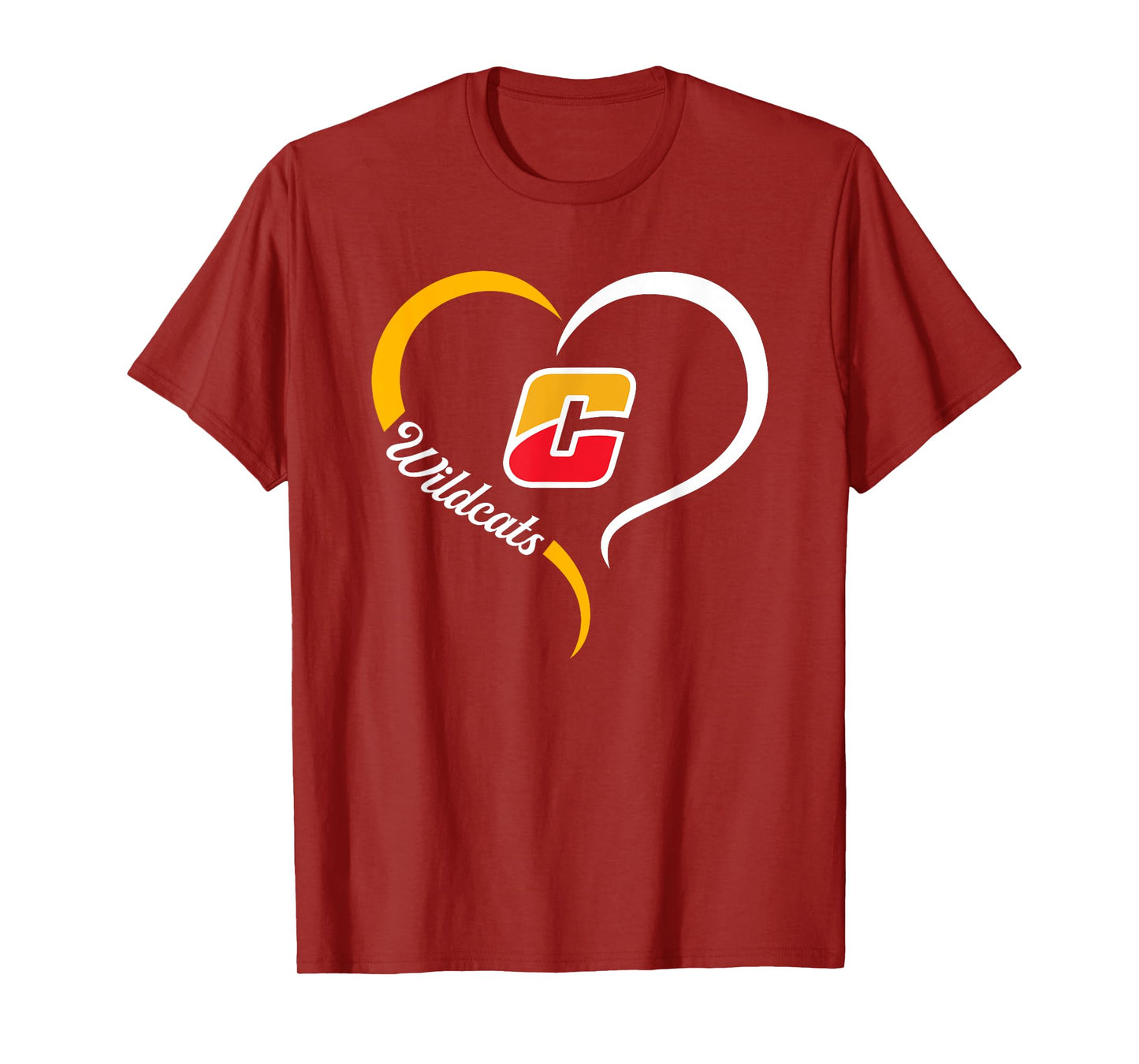 Carlisle Wildcats Logo Half Heart Slogan HS T-Shirt