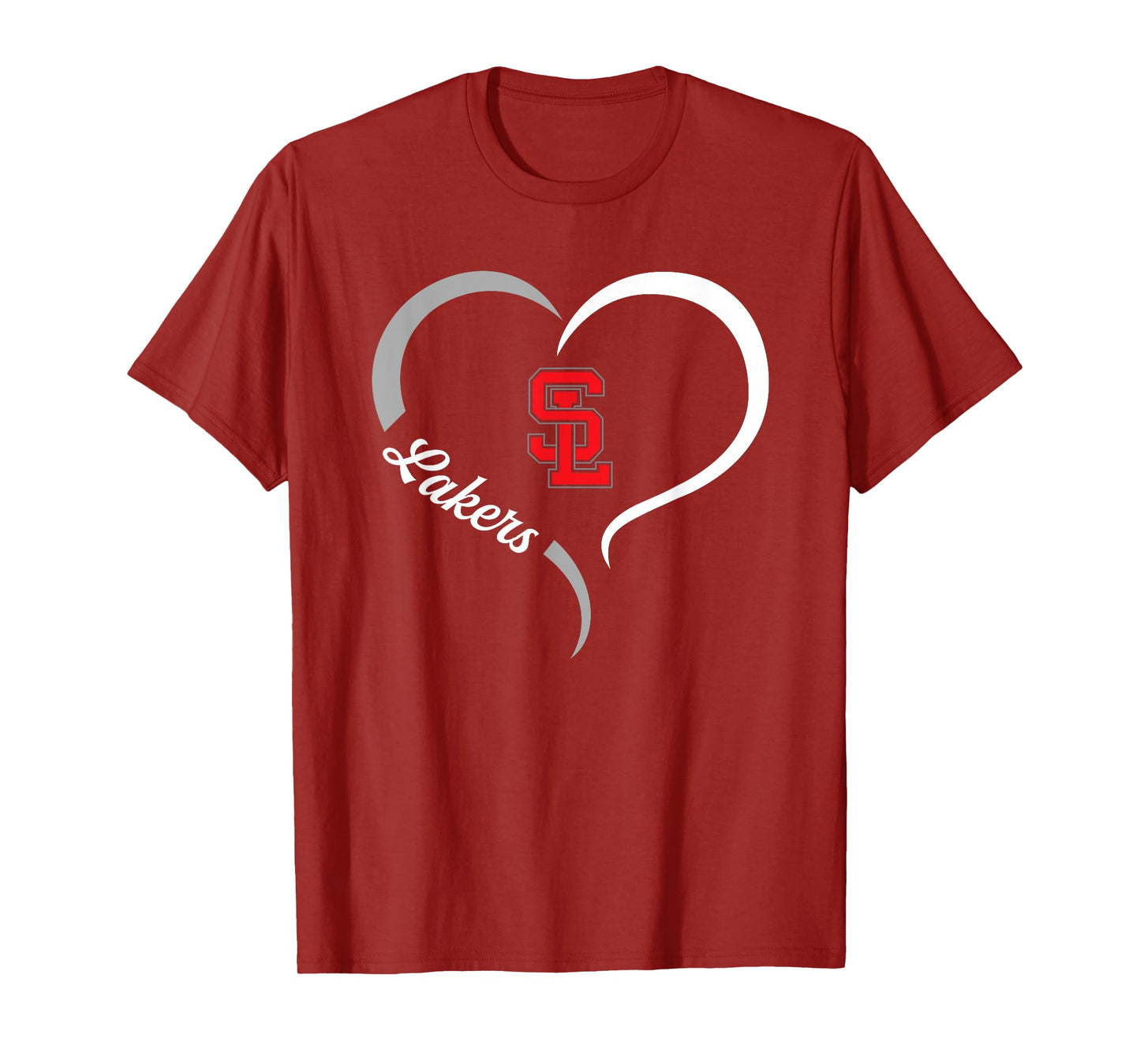 Spring Lake Lakers Logo Half Heart Slogan HS T-Shirt