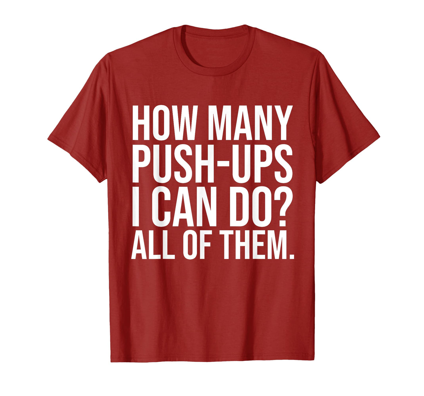 Funny Workout Saying Fitness Athlete Gym I All Push-Ups T-Shirt
