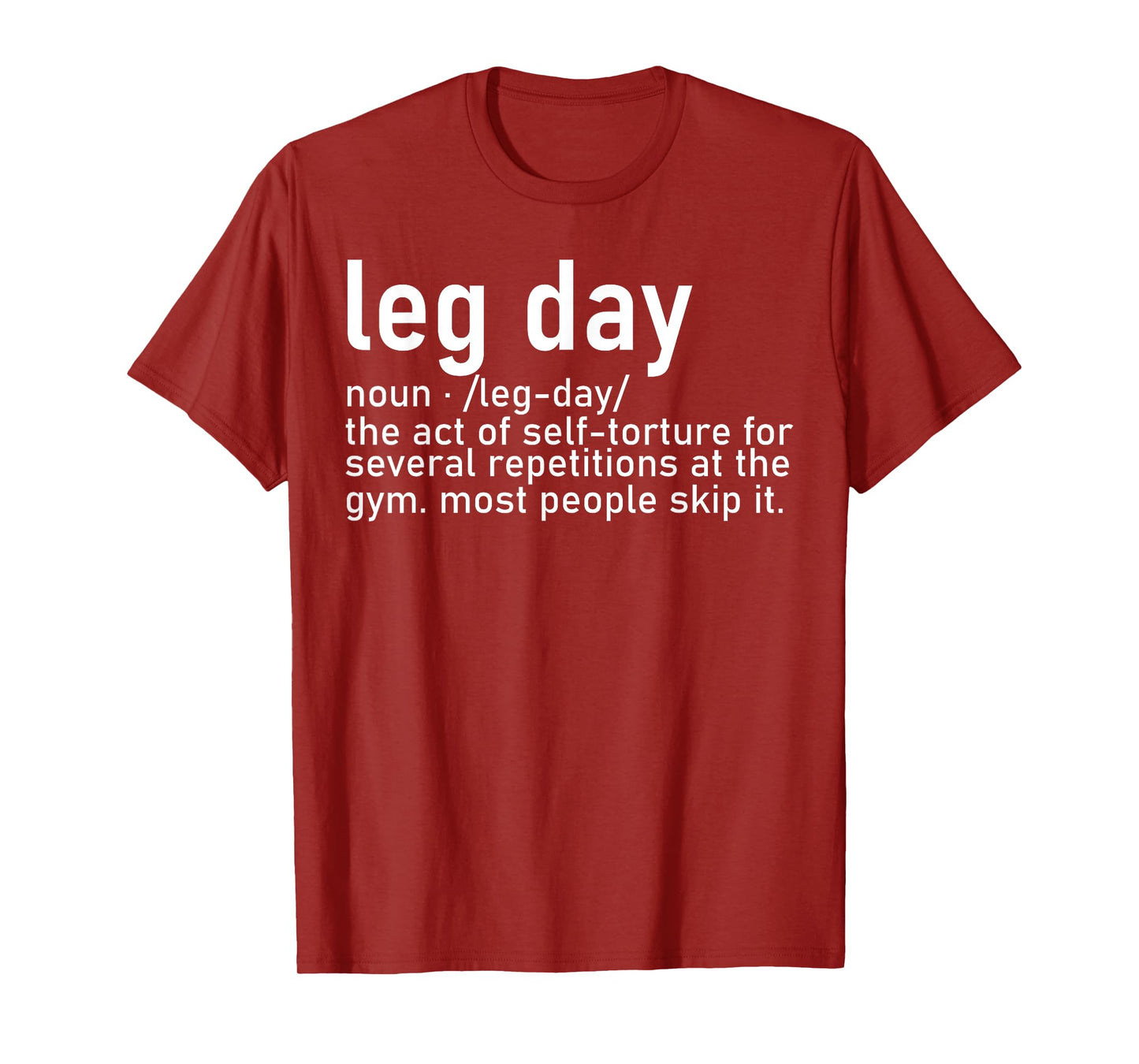 Funny Gym Leg Day Training Design Definition Women Men Retro T-Shirt
