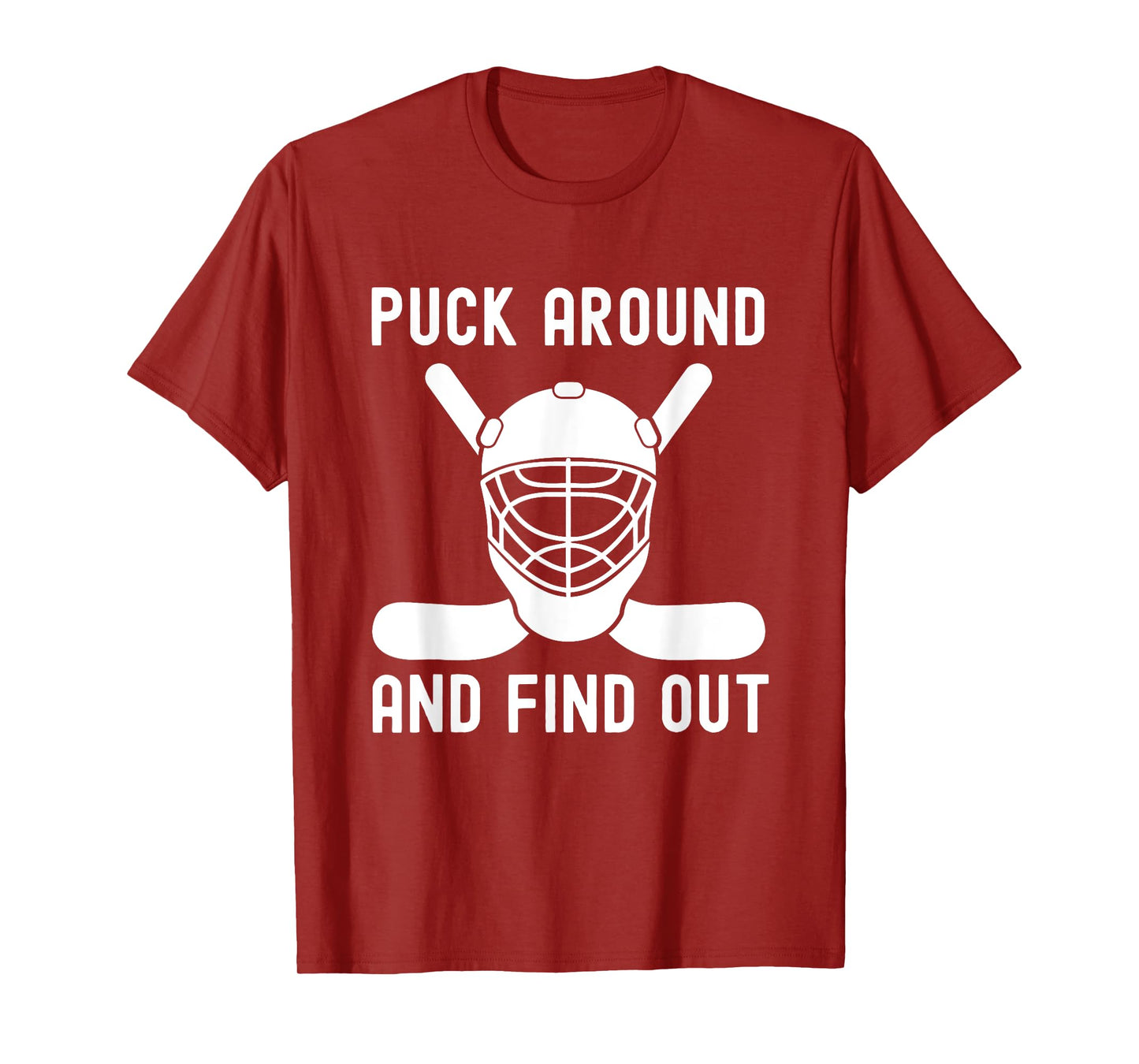 Puck Around And Find Out Funny Hockey Themed Retro Tough Guy T-Shirt