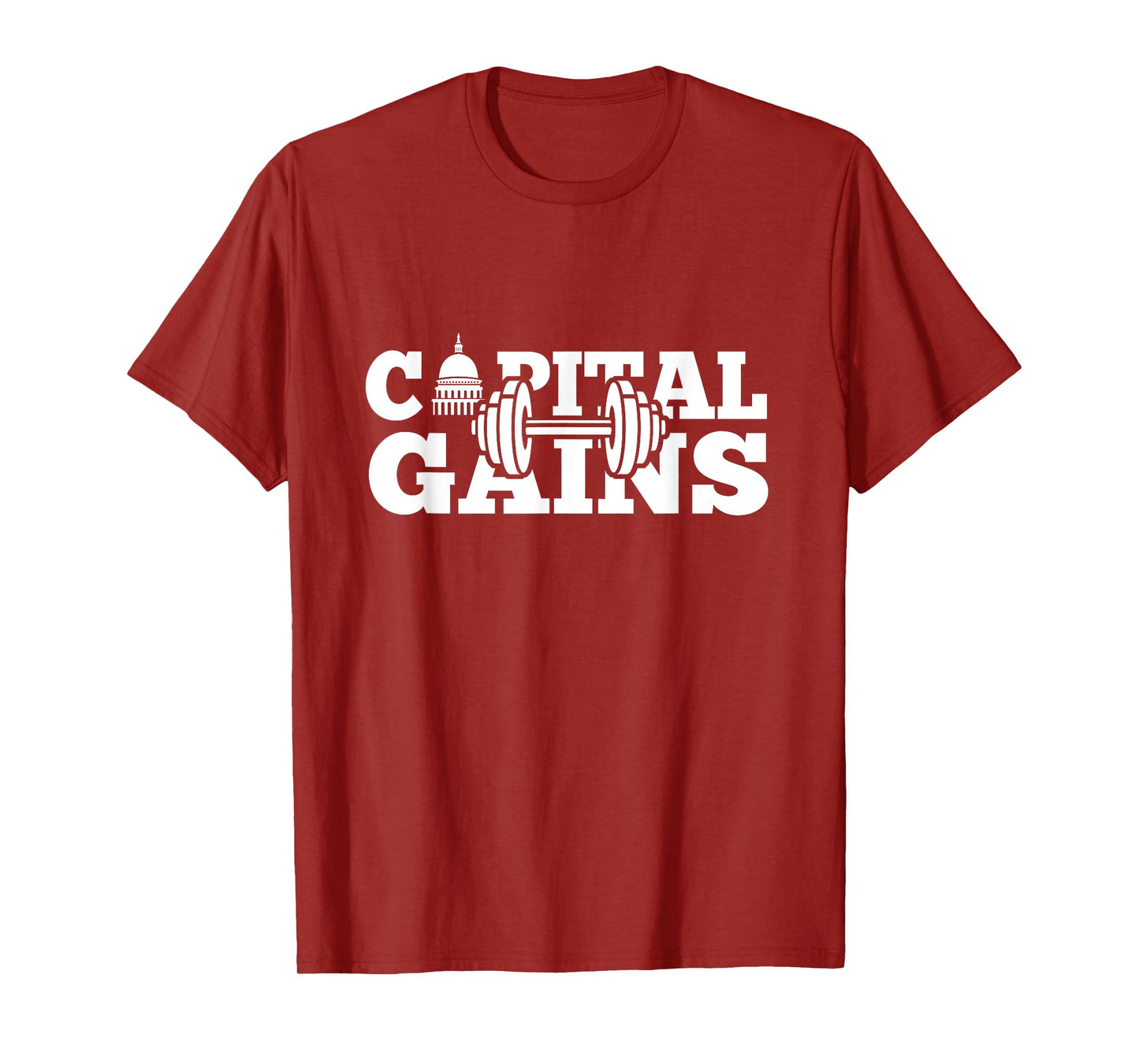 Funny Capital Gains Washington DC Fitness weightlifting T-Shirt