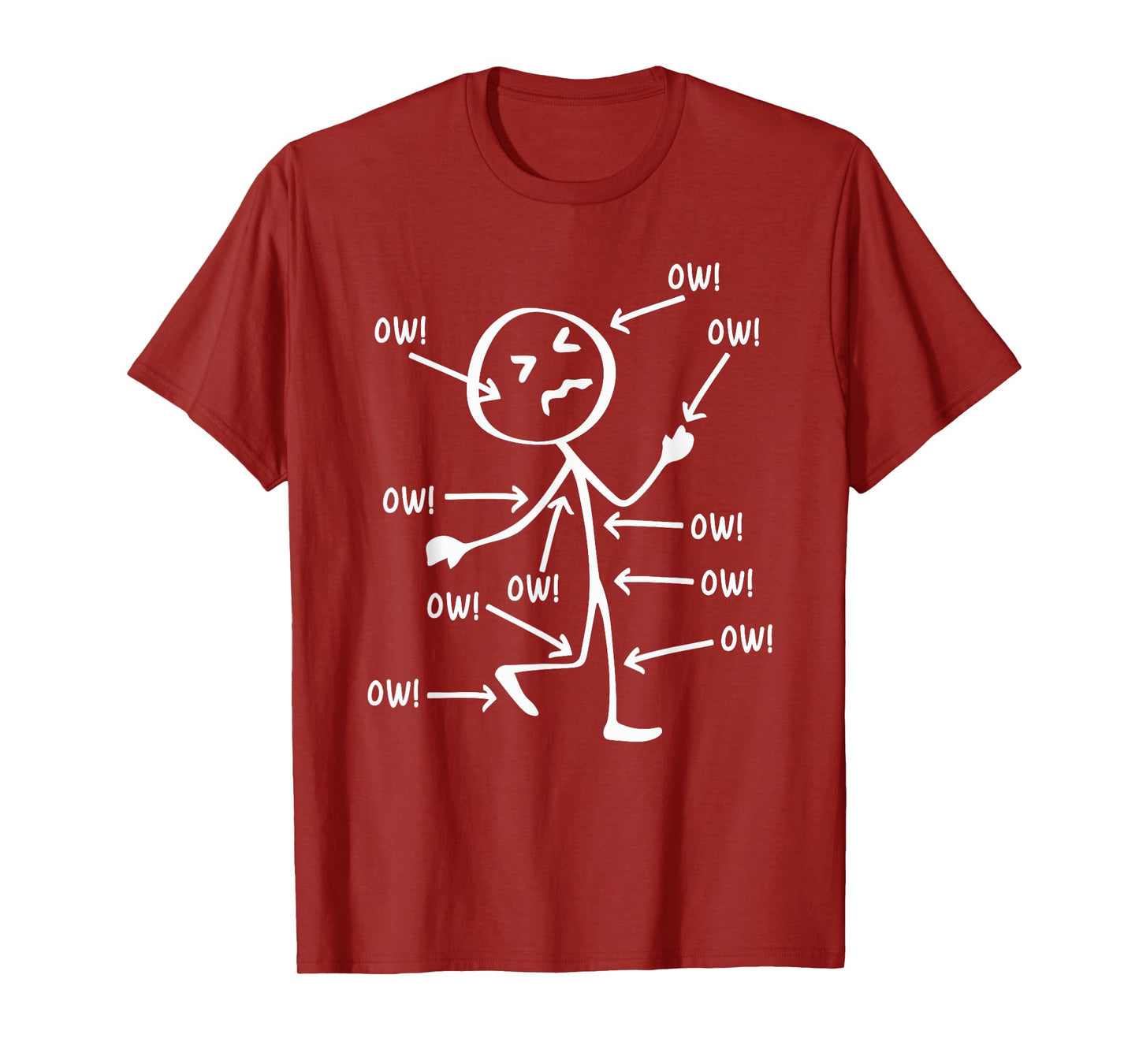 Ow Ow Ow Stick Character Figure Chronic Pain Awareness Humor T-Shirt
