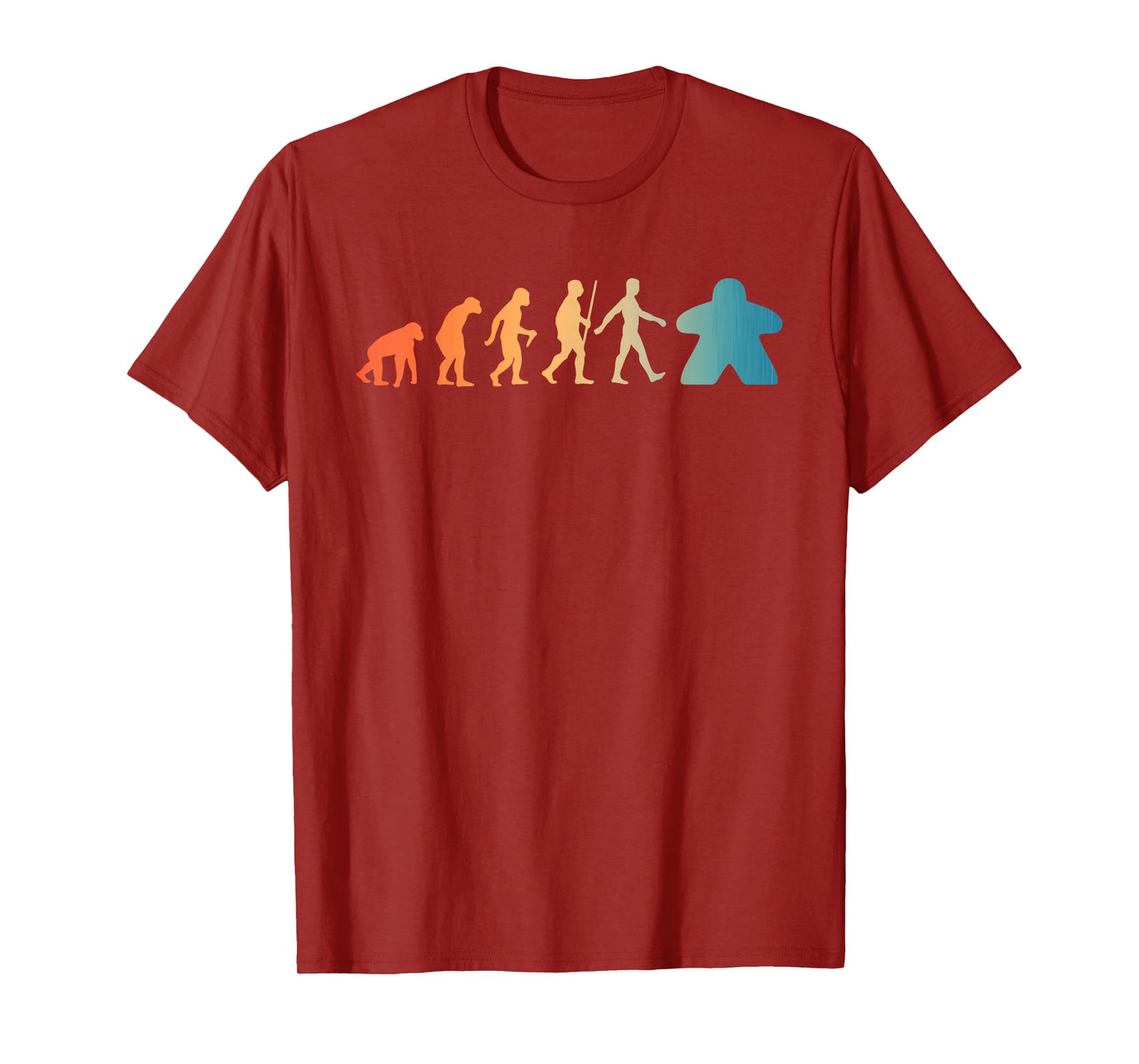 Funny Meeple Design For Men Women Meeple Evolution Lovers T-Shirt