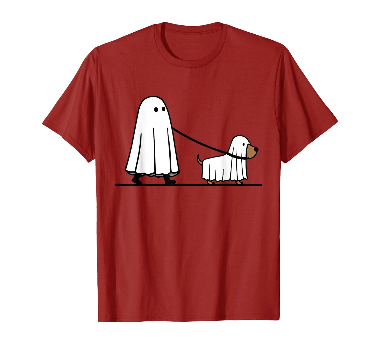 Halloween Ghost Walking Dog Dogs Cute Ghosts Retro Groovy T-Shirt