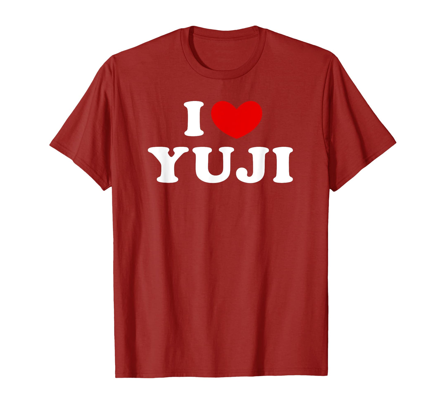I Love Yuji, I Heart Yuji T-Shirt, Small, Black