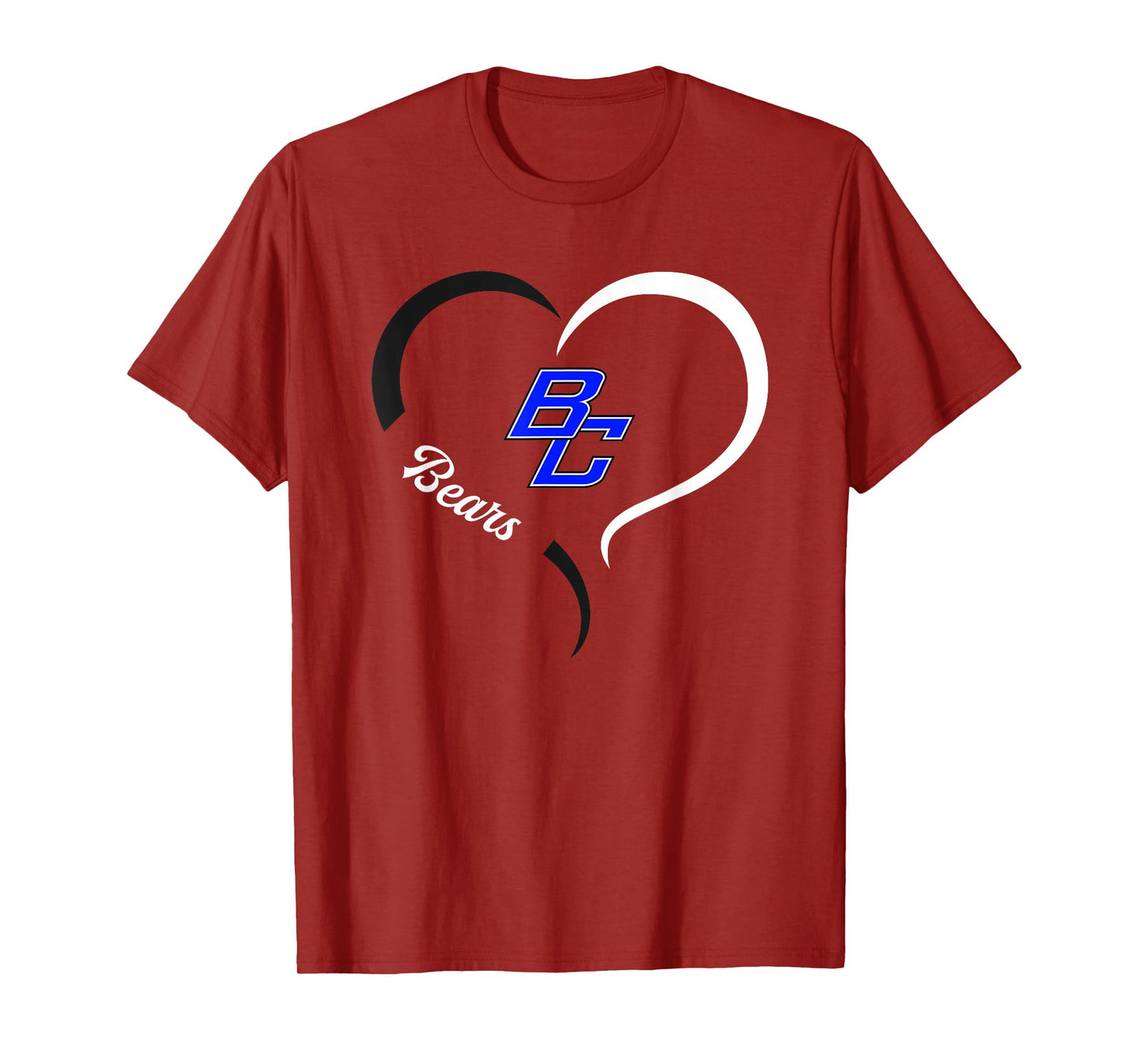 Burke County Bears Logo Half Heart Slogan HS T-Shirt