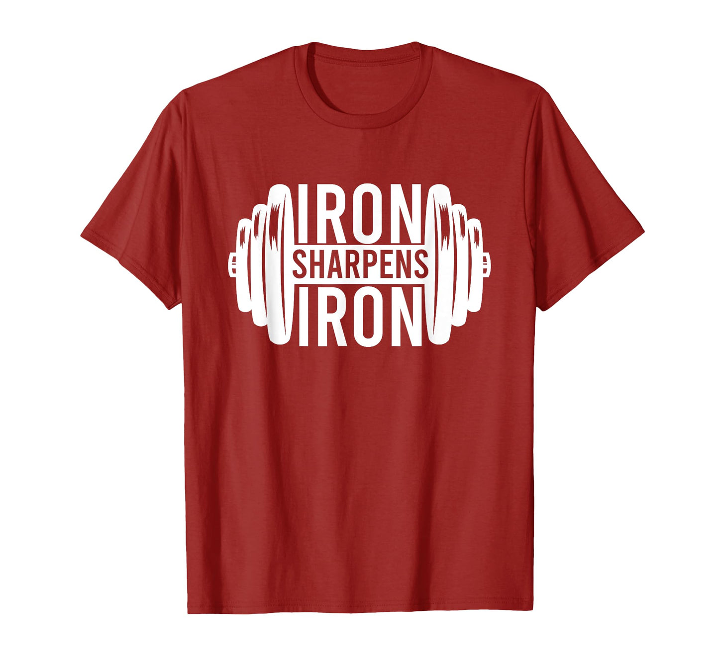 Iron Sharpens Iron Christian Weight Lifting Workout Exercise T-Shirt