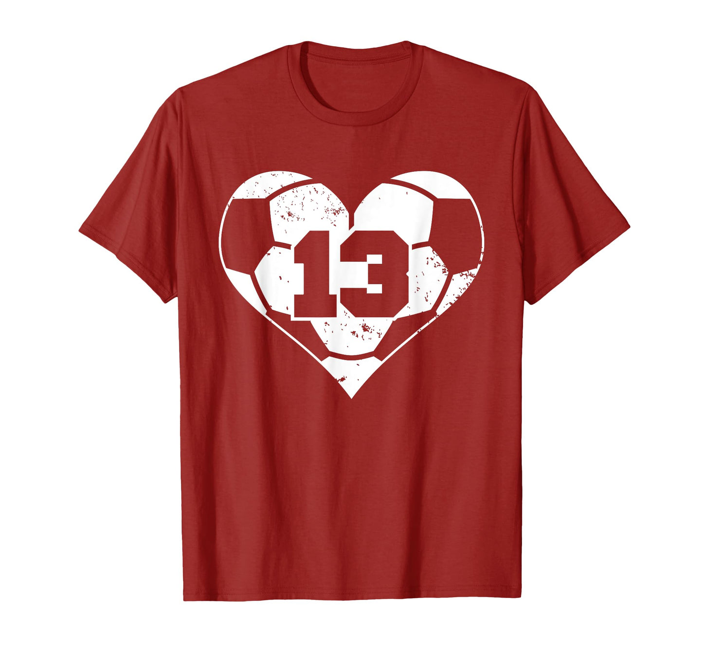 Soccer Number 13 Jersey Funny Soccer Heart Game Day T-Shirt