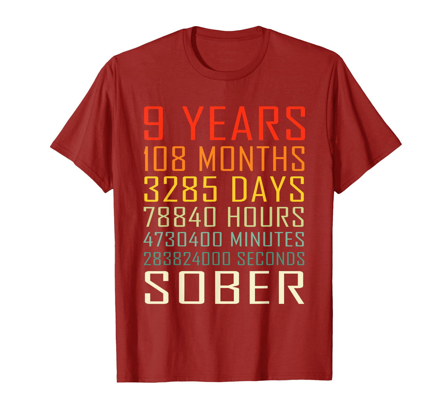 9 Year Sobriety Anniversary Vintage 9 Years Sober T-Shirt