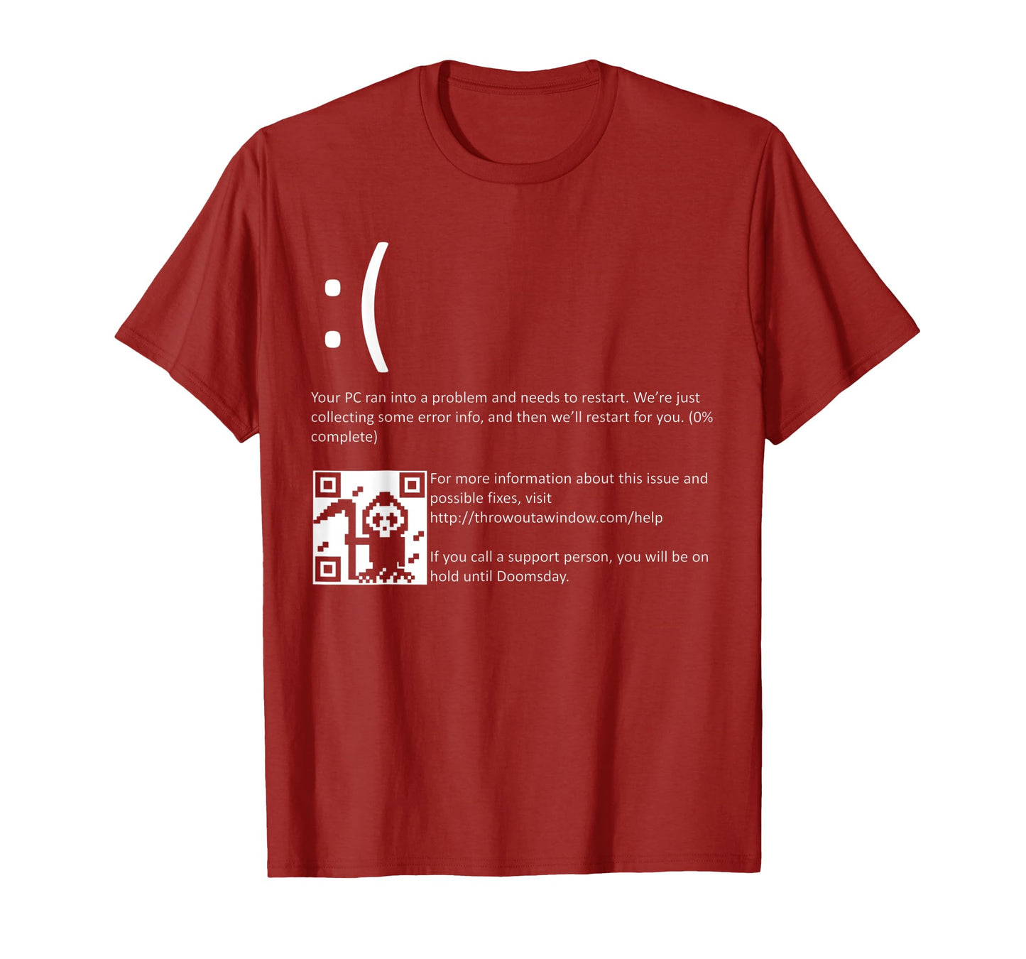 Funny Nerdy Blue Screen of Death Windows BSOD Halloween Geek T-Shirt