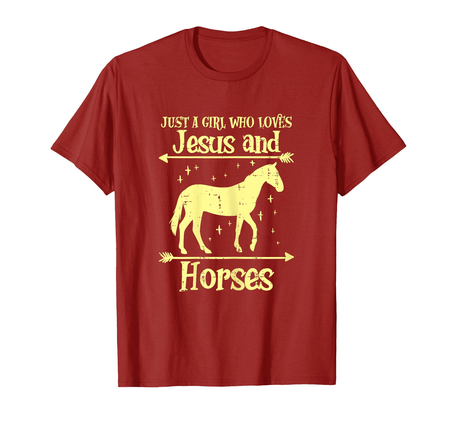 Just A Girl Who Loves Jesus And Horses Christian Girls Women T-Shirt