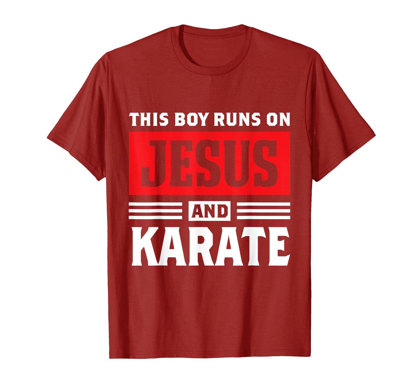 This Boy Runs On Jesus And Karate Christian Gift T-Shirt