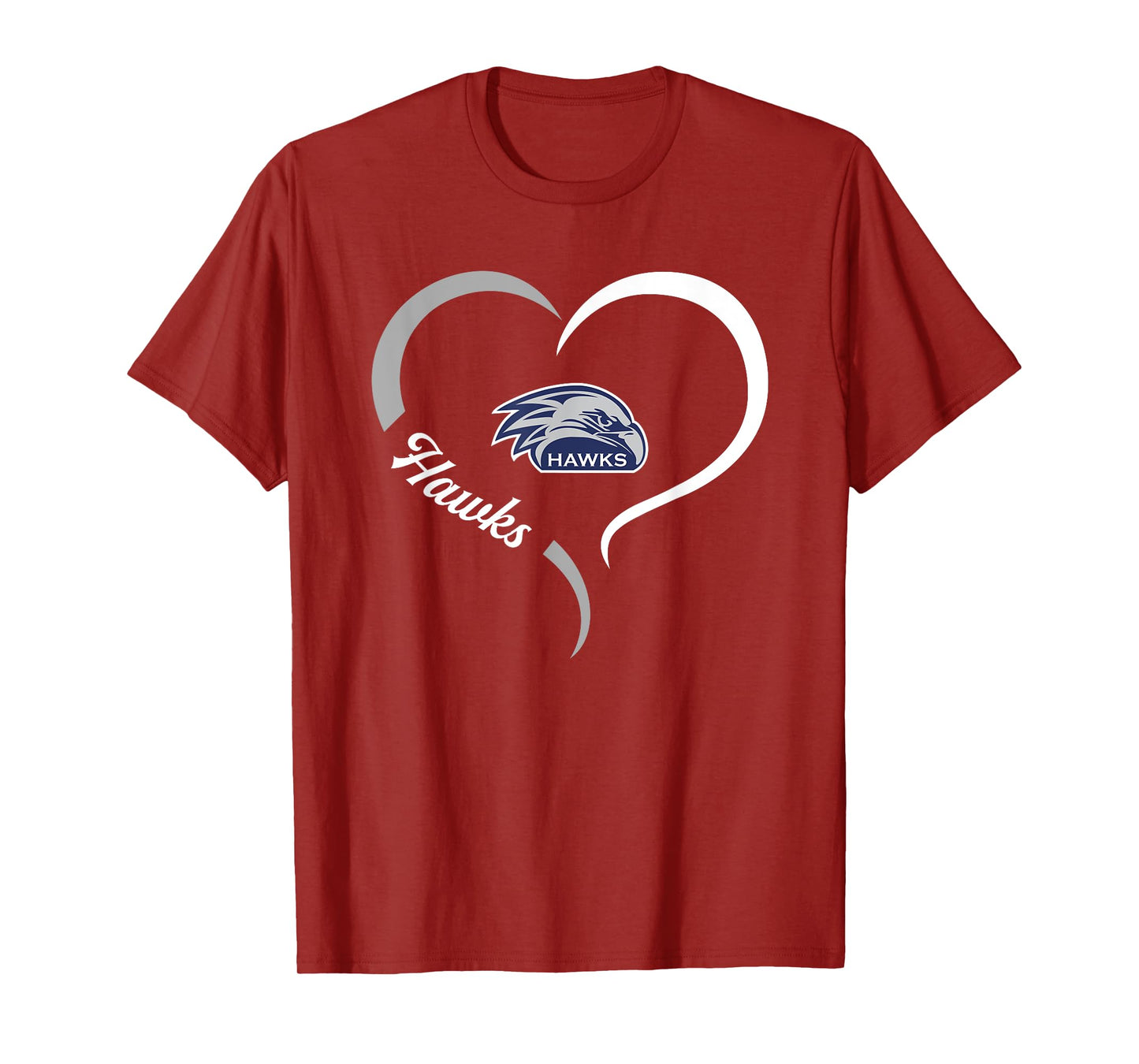 River Ridge Hawks Logo Half Heart Slogan HS T-Shirt