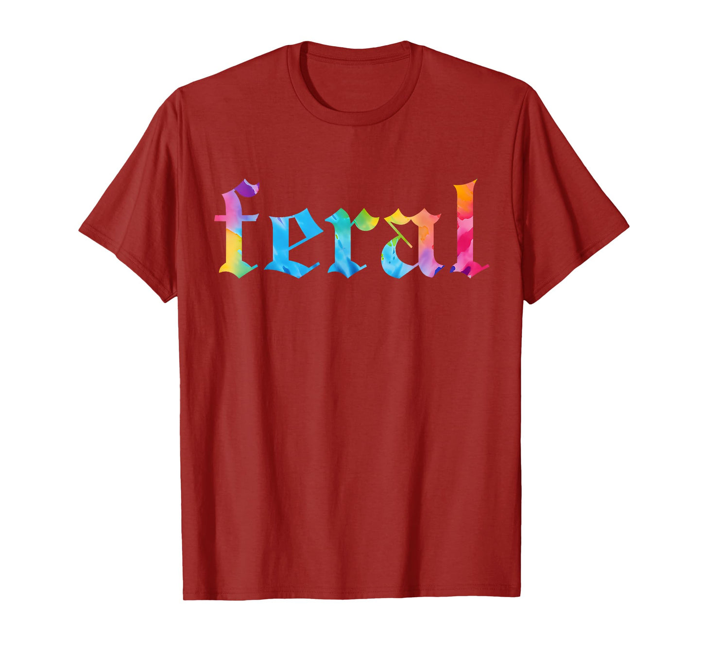 Feral Summer Girl Tie Dye T-Shirt - Women's Gothic Blackletter Font Tie-Dye T-Shirt - Small - Black - Short Sleeve