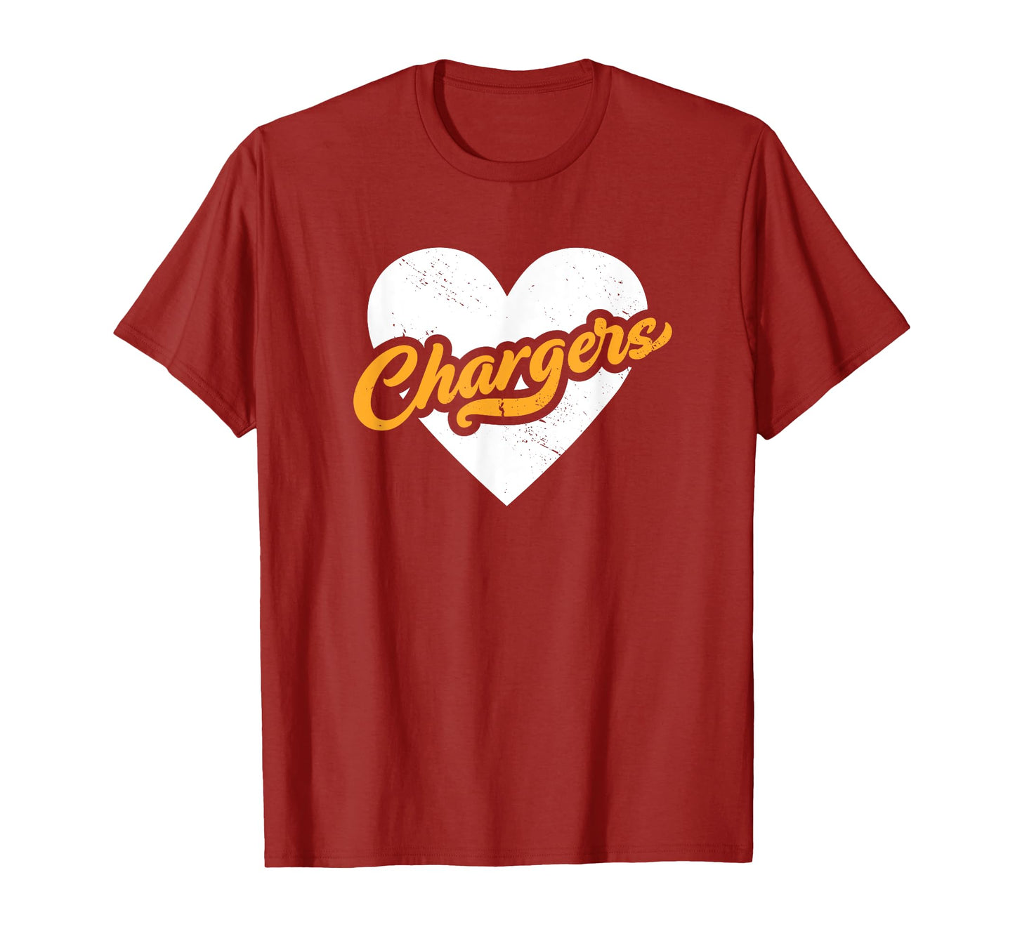 Vintage Chargers High School Go Chargers Pride Heart T-Shirt
