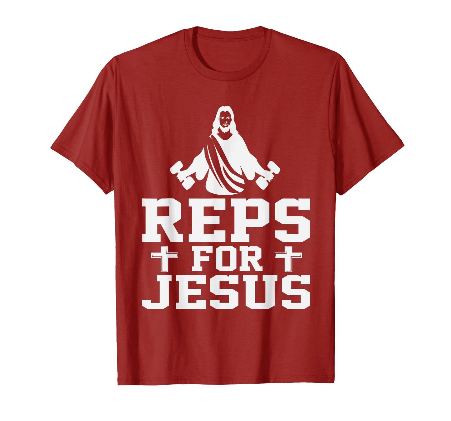 Reps For Jesus Funny Christian Gym Fitness Biceps Quote Gift T-Shirt