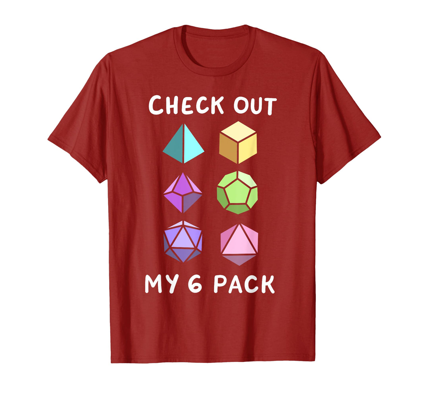 Check Out My Six Pack Funny D20 Dice Set RPG Nerdy Men Boys T-Shirt