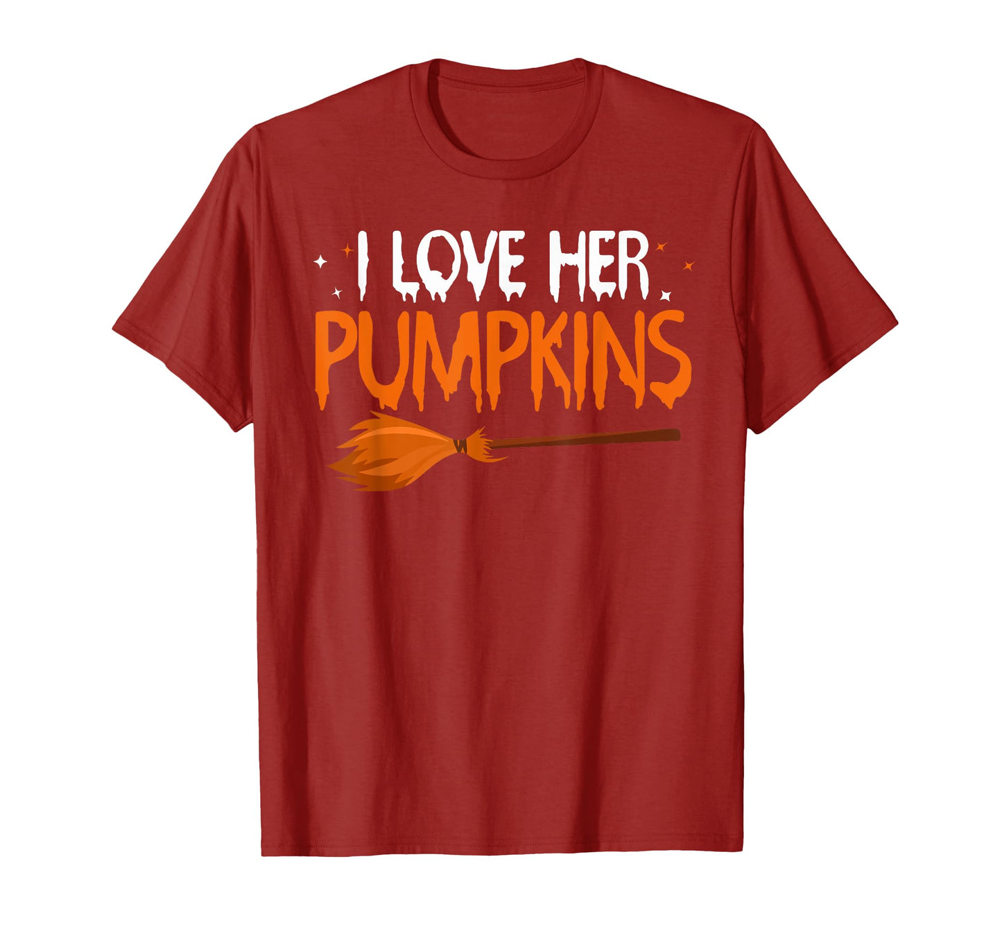 I Love His Broomstick I Love Her Pumpkins Halloween Couples T-Shirt