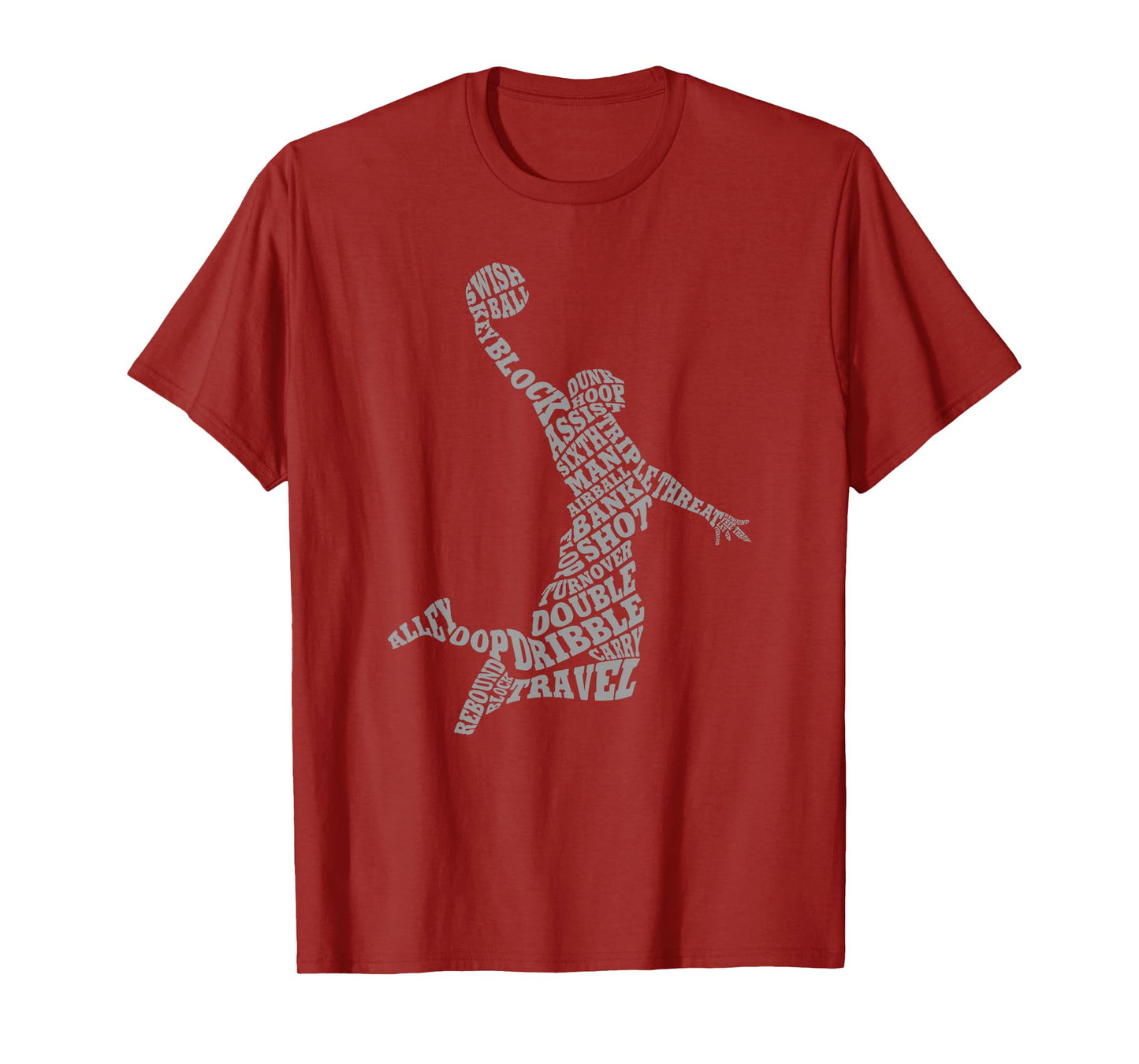 Threadrock Basketball Player Typography Word Art T-Shirt