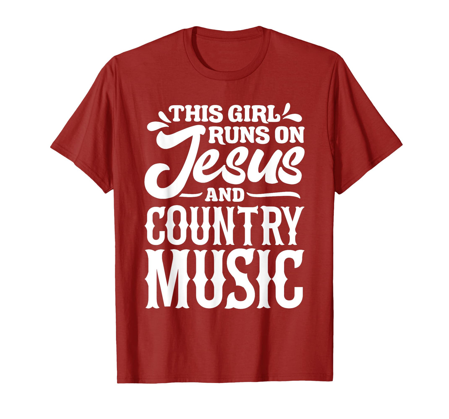 Country Music Graphic Women Girls Jesus Country Music Fans T-Shirt