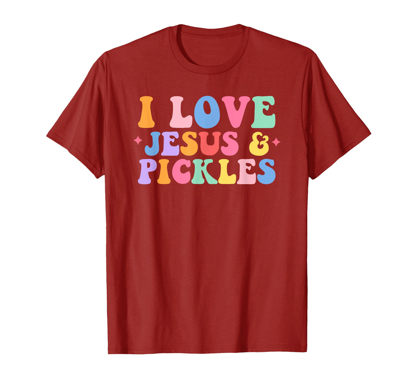 Hippie Groovy I Love Pickles & Jesus Pickle Retro T-Shirt