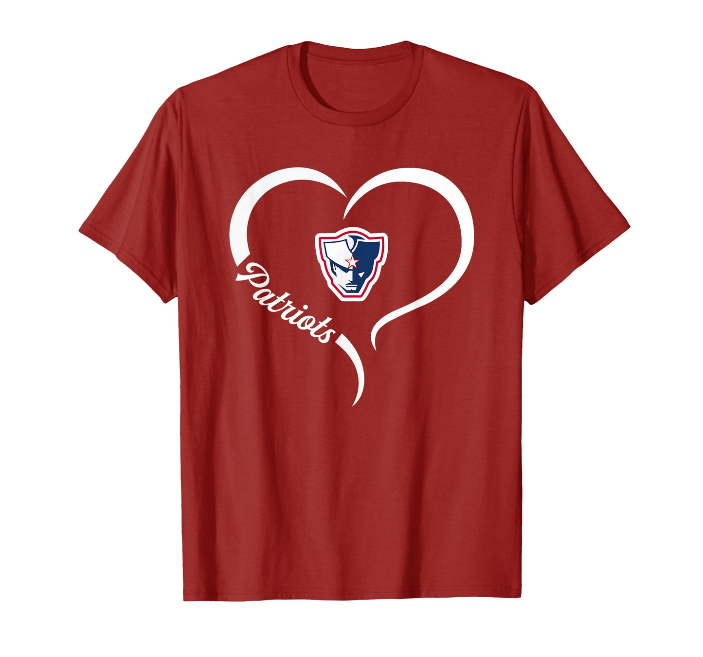 Powdersville Patriots Logo Half Heart Slogan HS T-Shirt