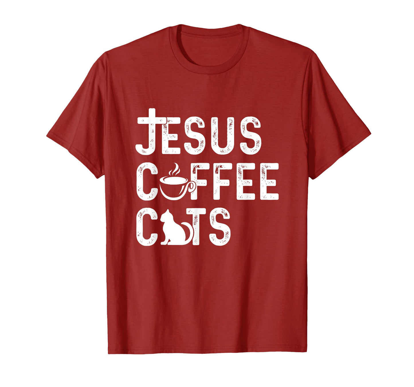 Christian Jesus, Coffee, Cats - Religous Cat Caffeine Lover Men Women Girls Kids T-Shirt