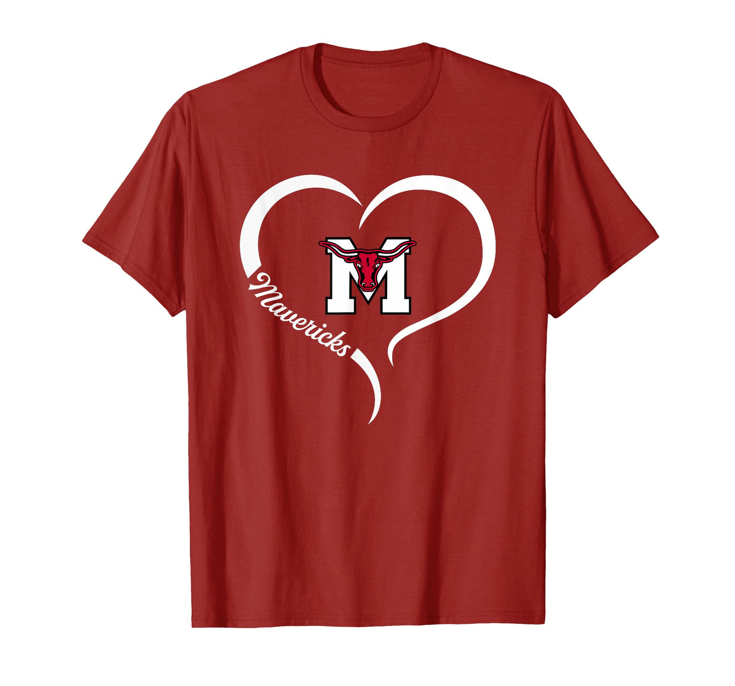 Marshall Mavericks Logo Half Heart Slogan HS T-Shirt