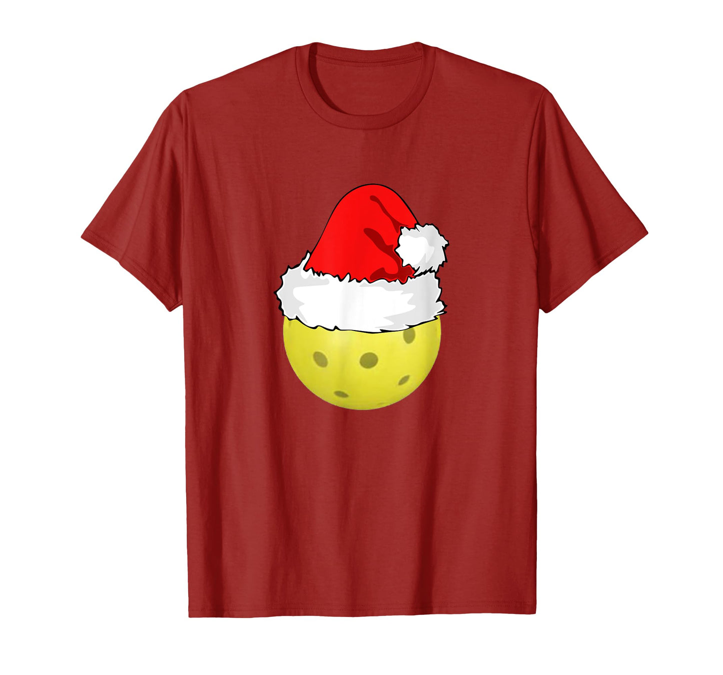 Christmas Pickleball Pickle Ball Santa Hat Funny Sport Xmas T-Shirt