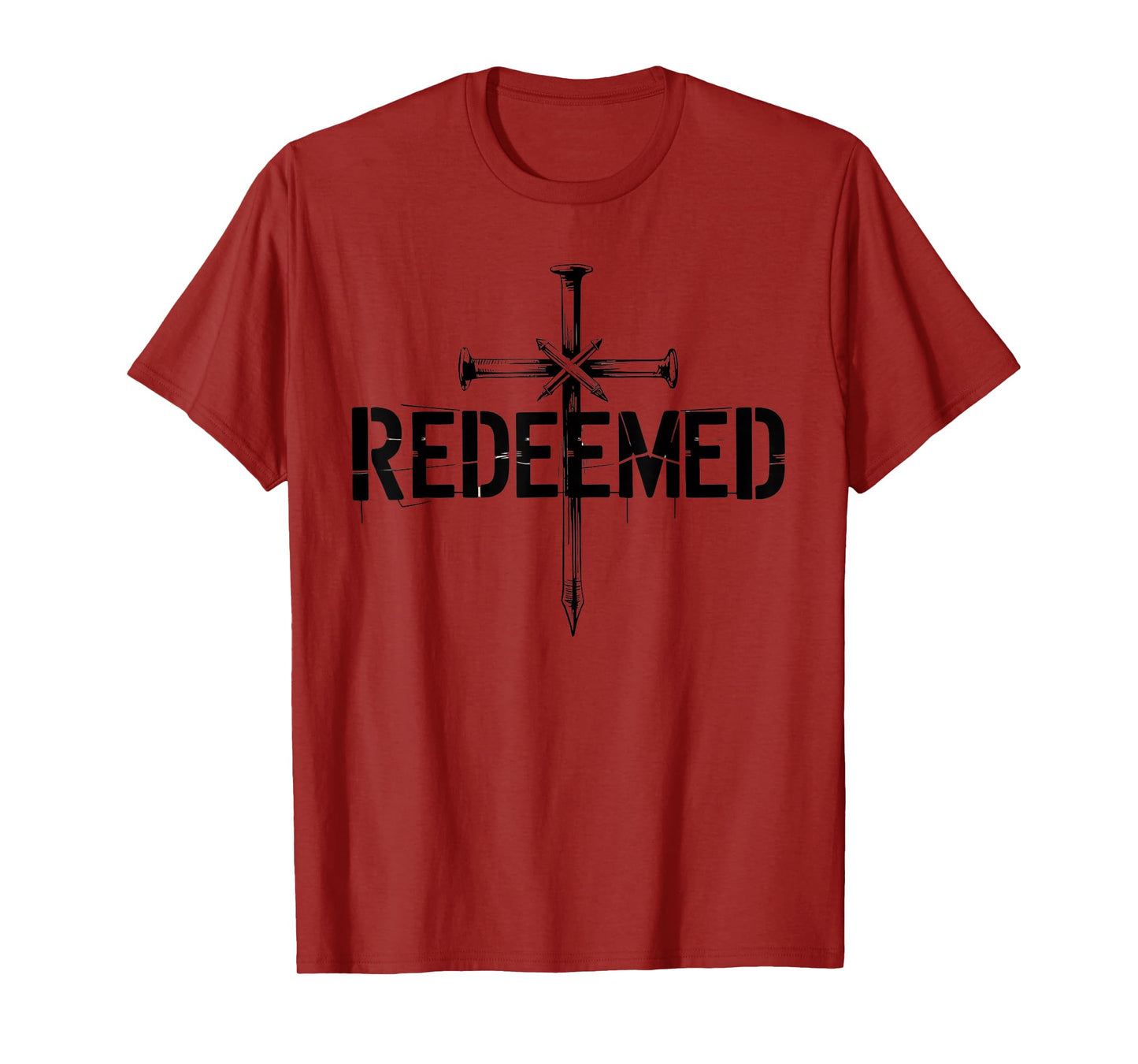 Redeemed Cross Nails Men Women Christian Graphic Tee retro T-Shirt