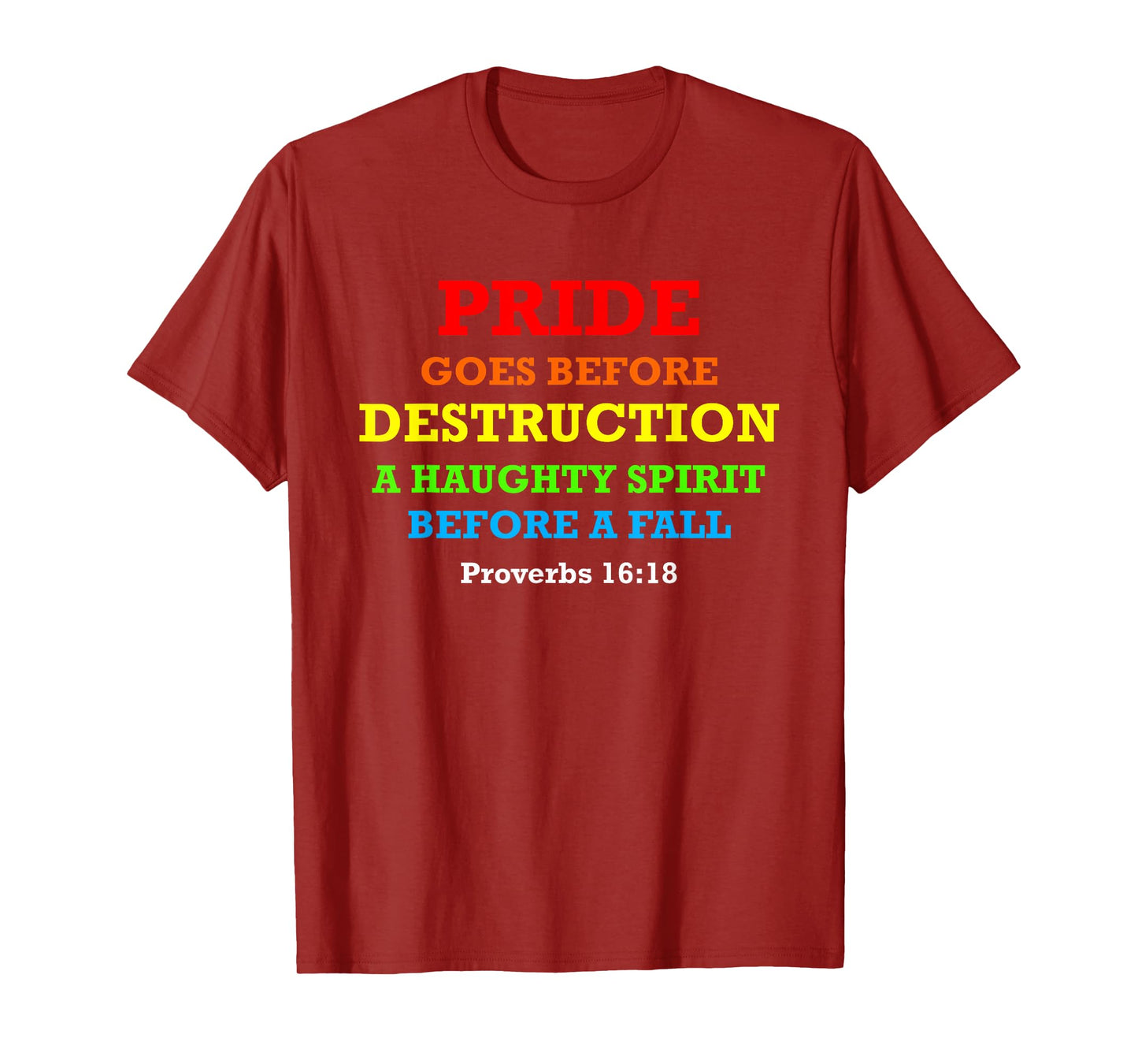 Pride Goes Before Destruction God Bible Quote Month Parade T-Shirt