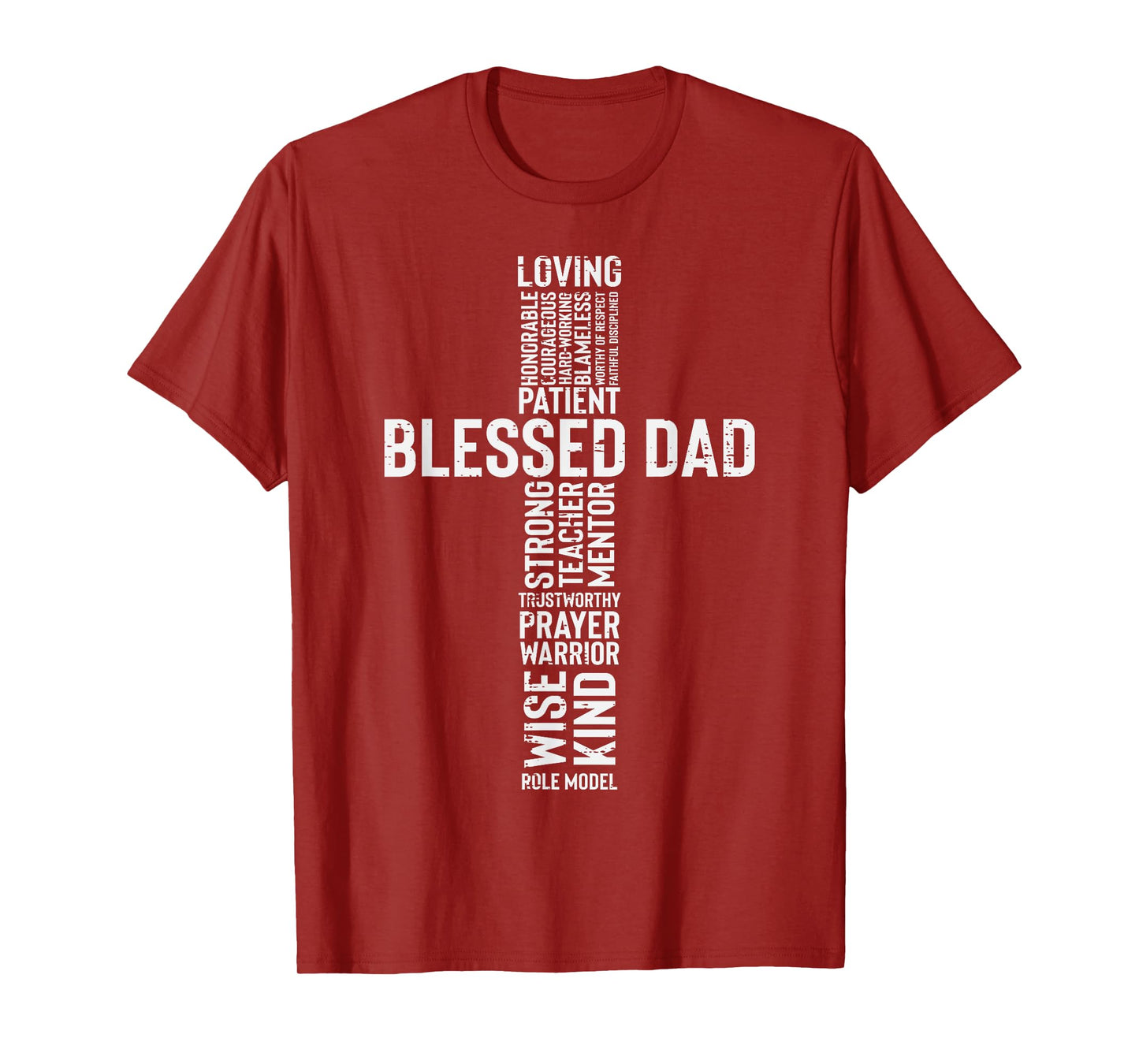 Fathers Day Blessed Dad Cross Jesus Christian Papa Daddy T-Shirt