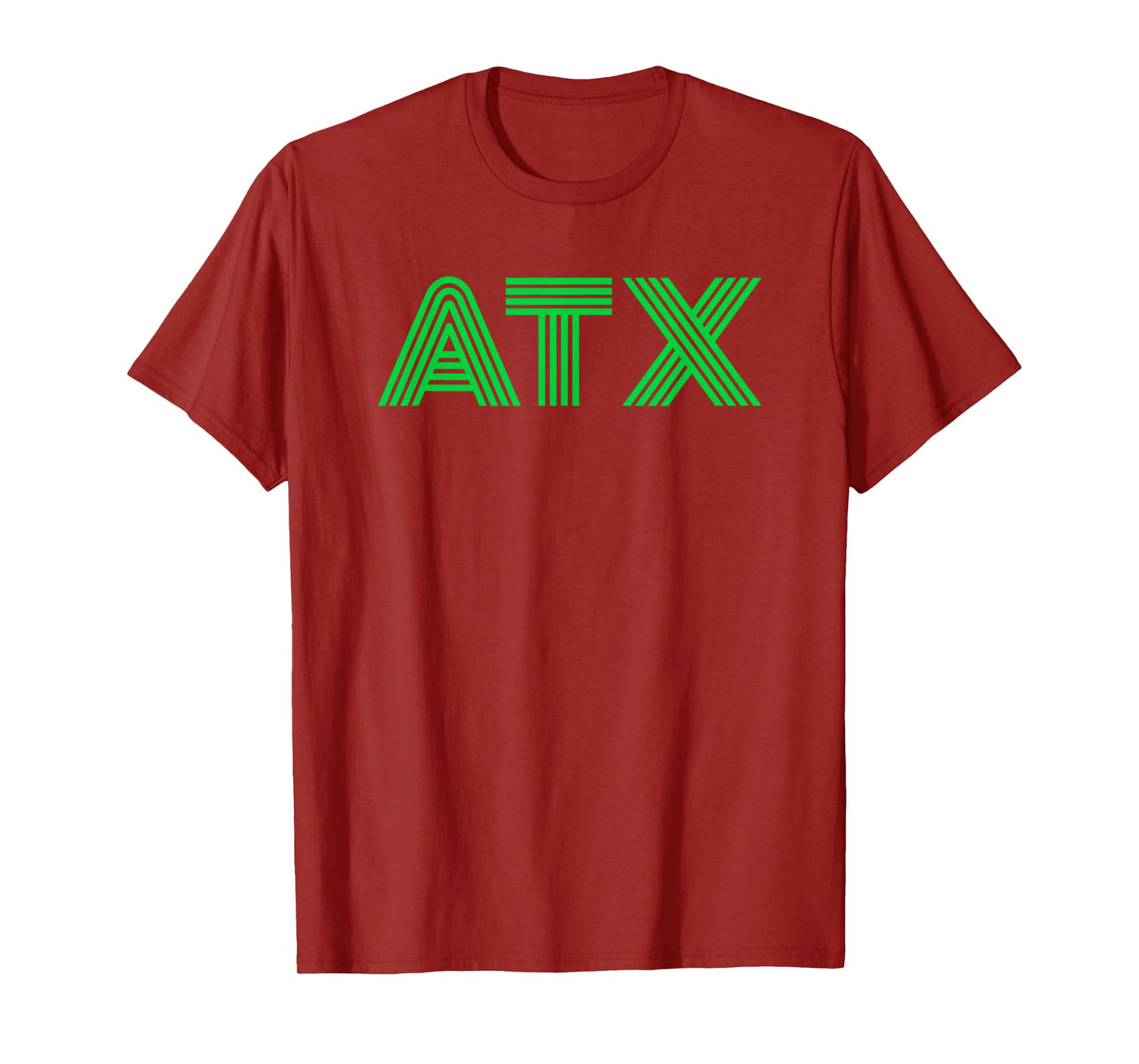 ATX / Austin TX Retro Design In Green T-Shirt