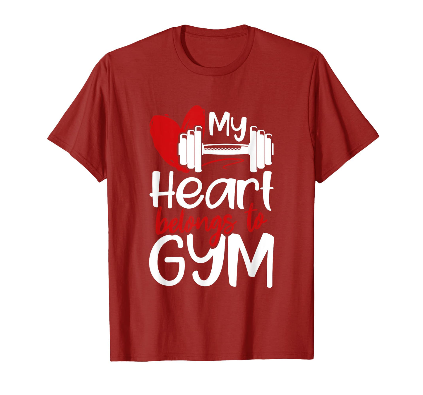 My Heart Belongs To Gym Funny Valentines Day Workout Gift T-Shirt