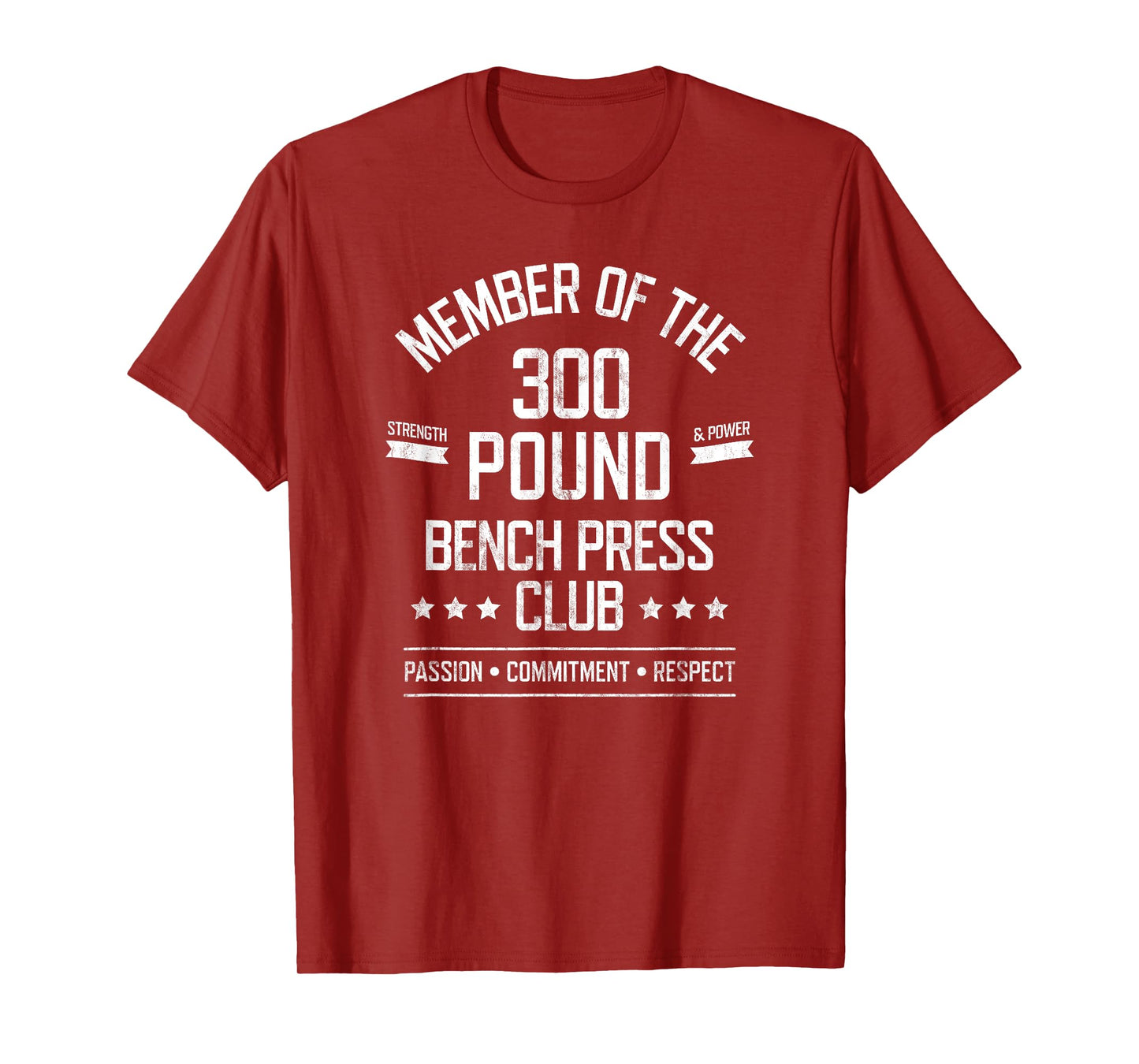 300 Pound Bench Press Club Strong Powerlifter T-Shirt T-Shirt