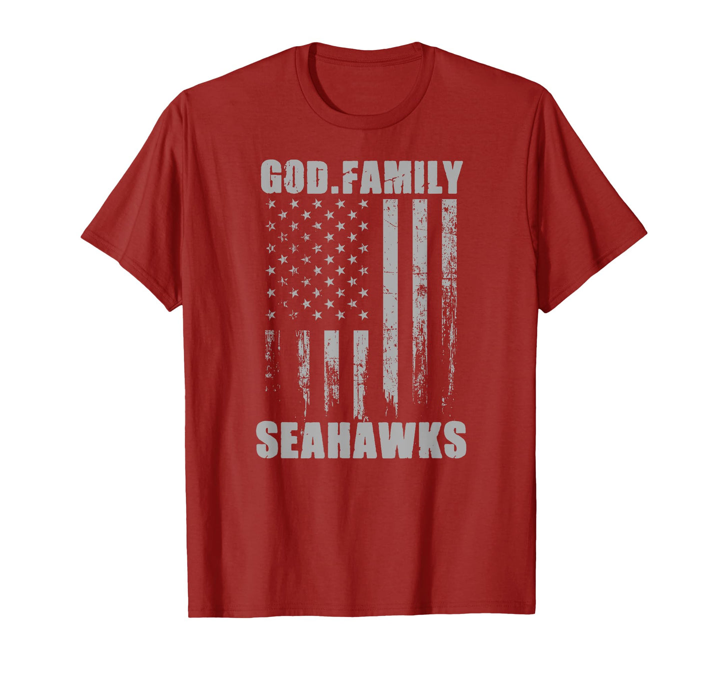 Peninsula Seahawks God. Family. Vintage USA Flag T-Shirt