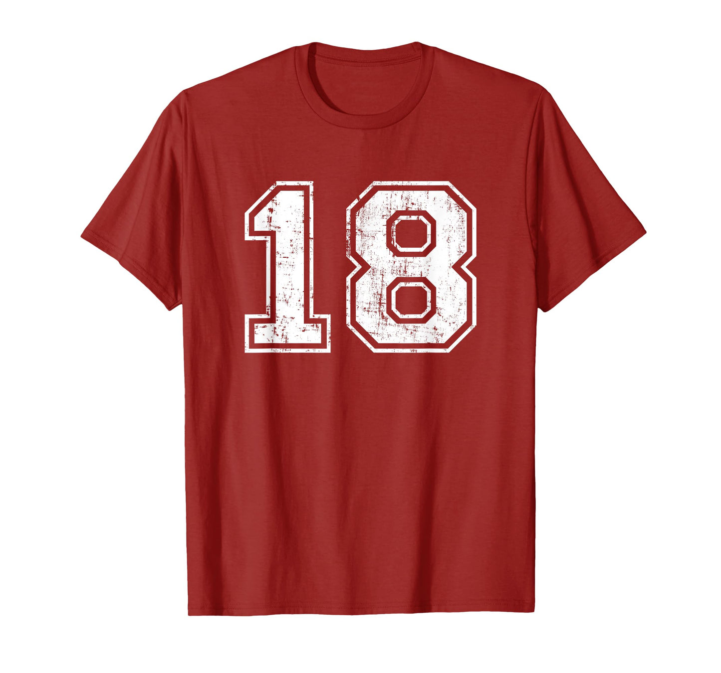 Number 18 Eighteen Distressed Vintage Sports Team Practice T-Shirt