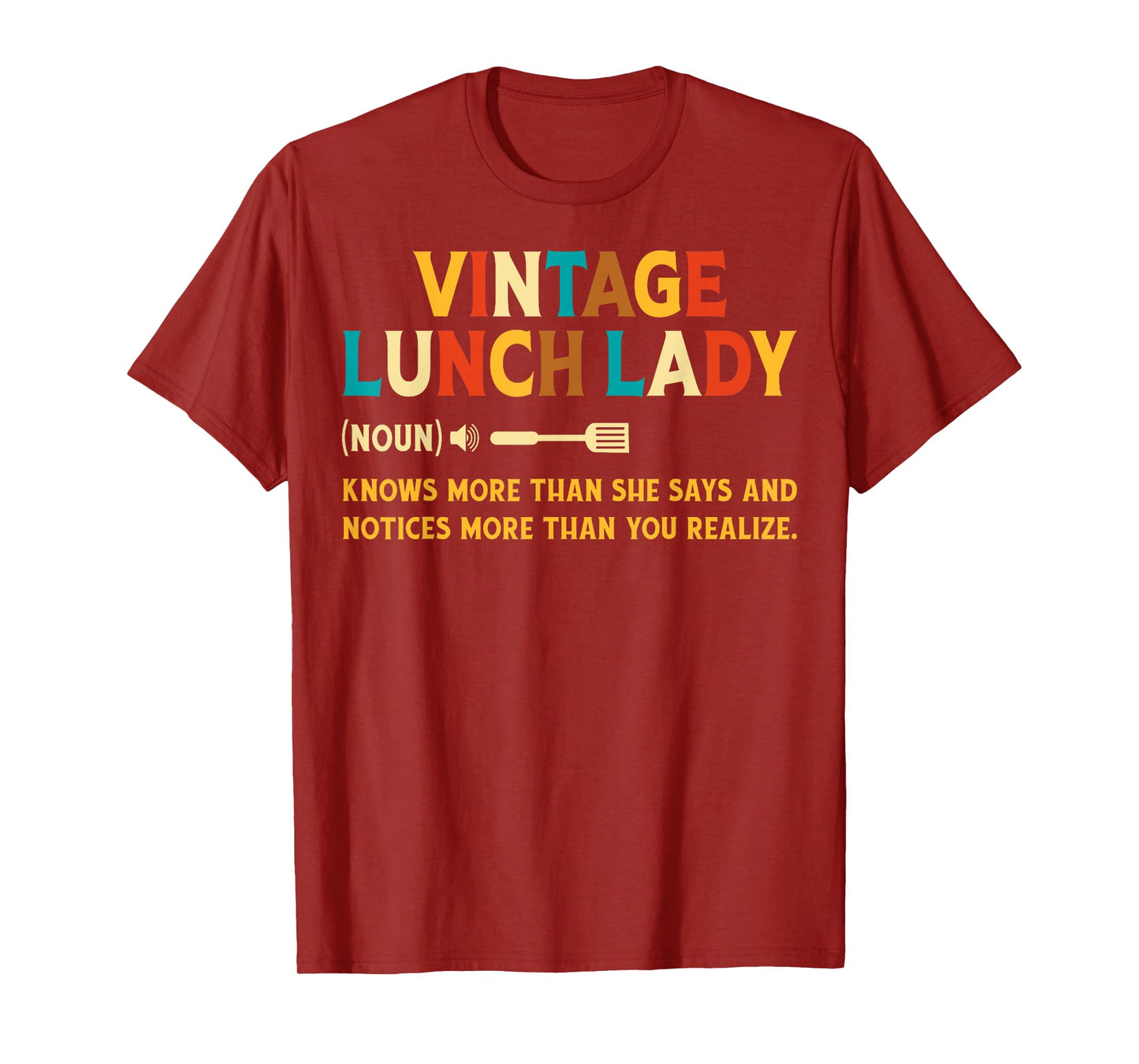 Vintage Lunch Lady Definition Noun School Lunch Ladies Gifts T-Shirt