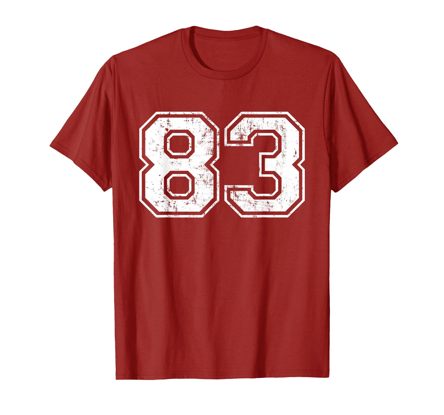 Number 83 Eighty Three Distressed Vintage Sports Team Gym T-Shirt