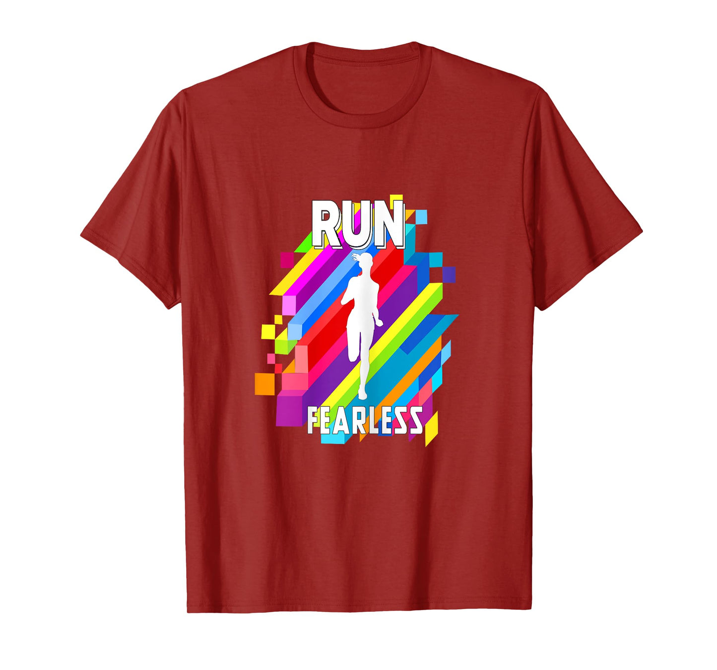 Run Fearless Colorful Strips Running Fit women girl T-shirt