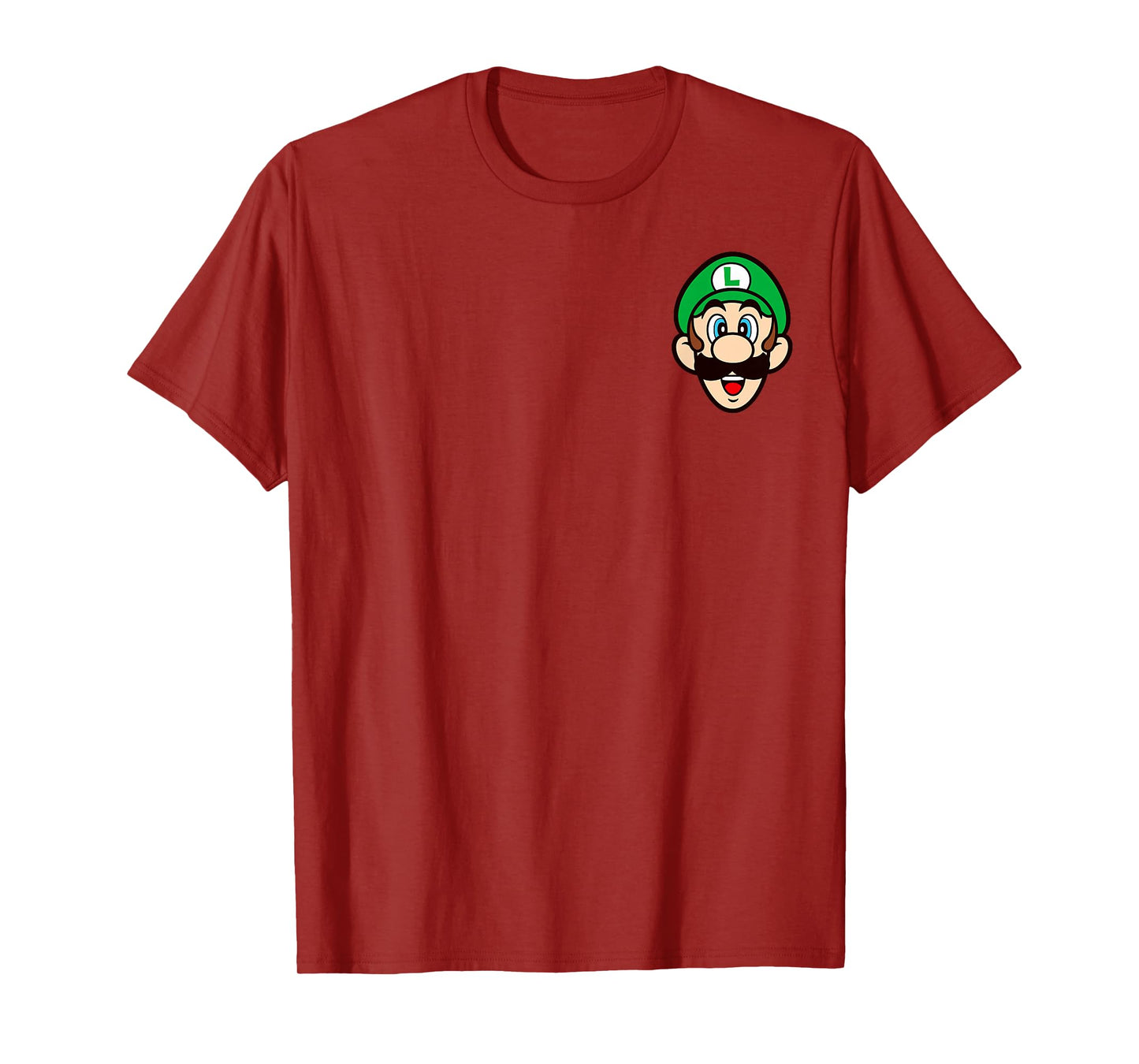 Super Mario Bros Luigi Left Chest Portrait T-Shirt