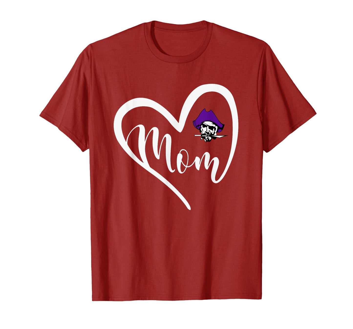 Merrillville Pirates Logo Heart Mom HS T-Shirt