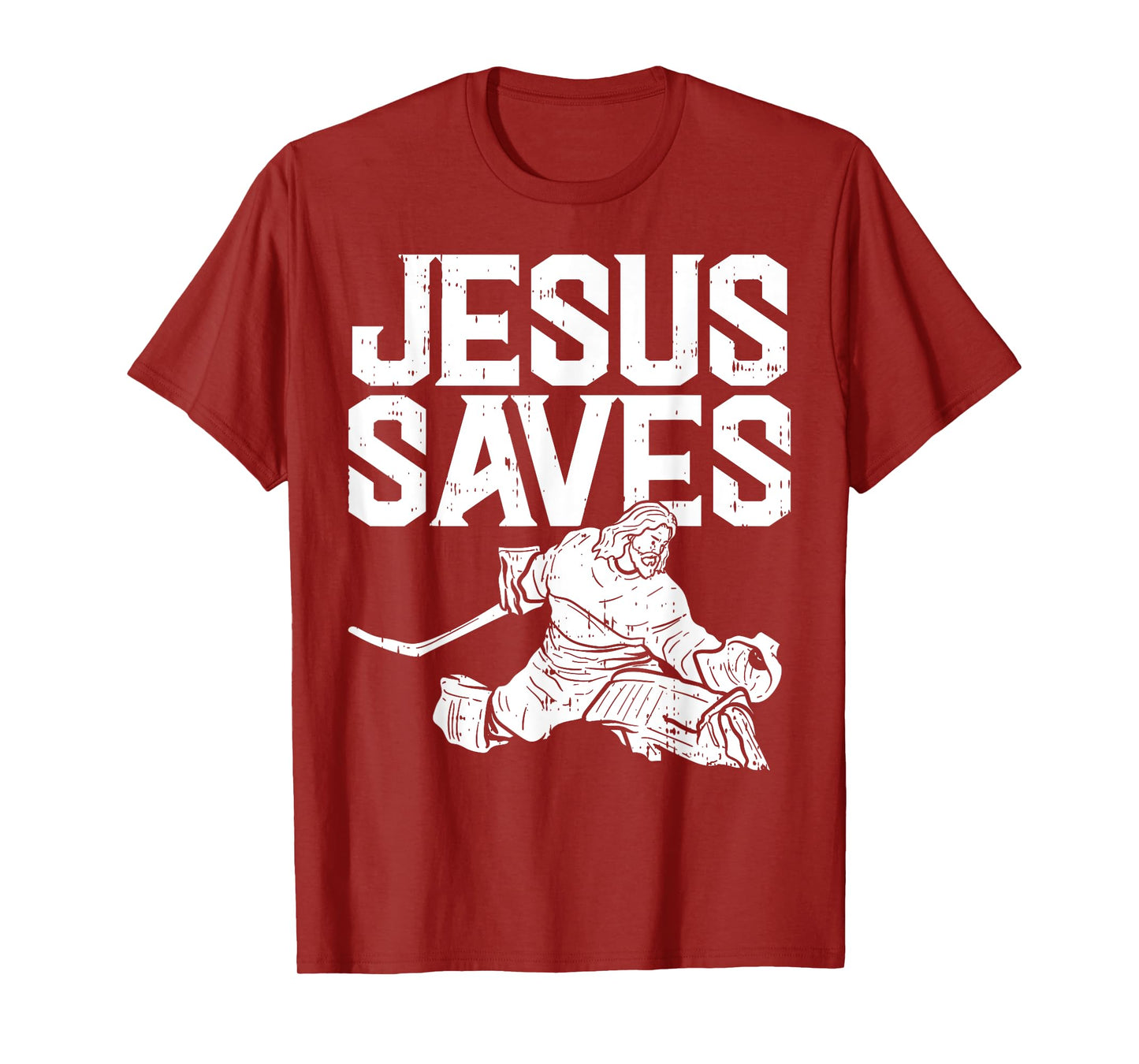 Jesus Saves Ice Hockey Goalie Sport Religious Christian Gift T-Shirt